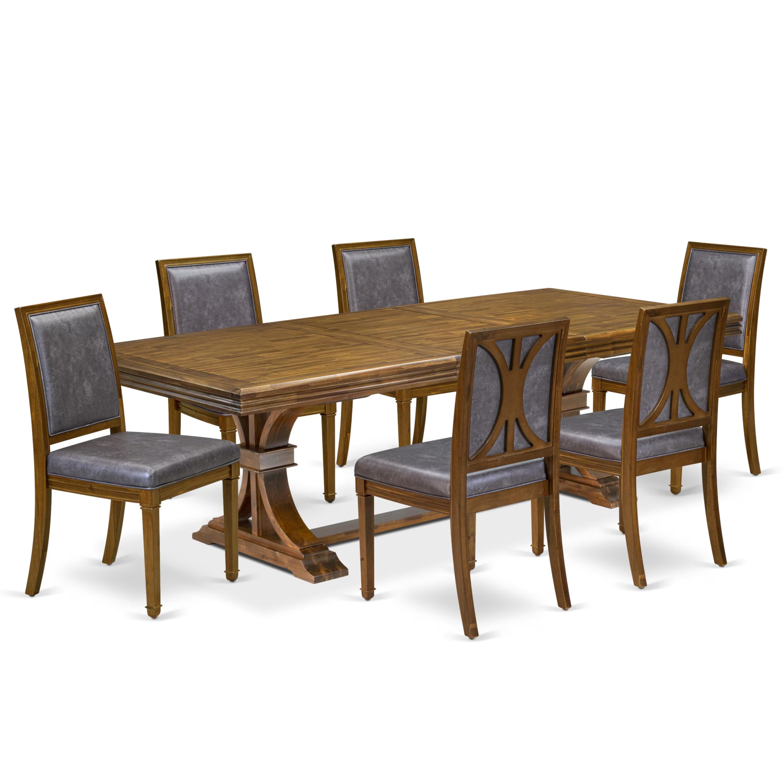 7 piece Mid Century Dining Table Set a Kitchen Table and 6 Dinner Chairs