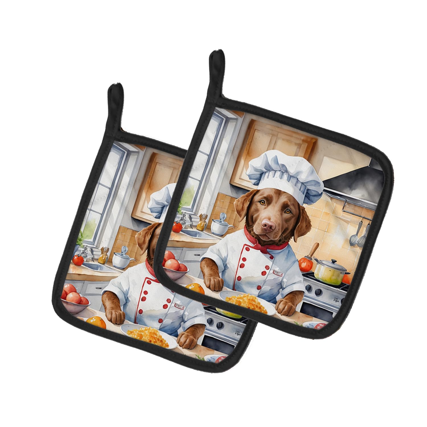 Chesapeake Bay Retriever The Chef Pair of Pot Holders