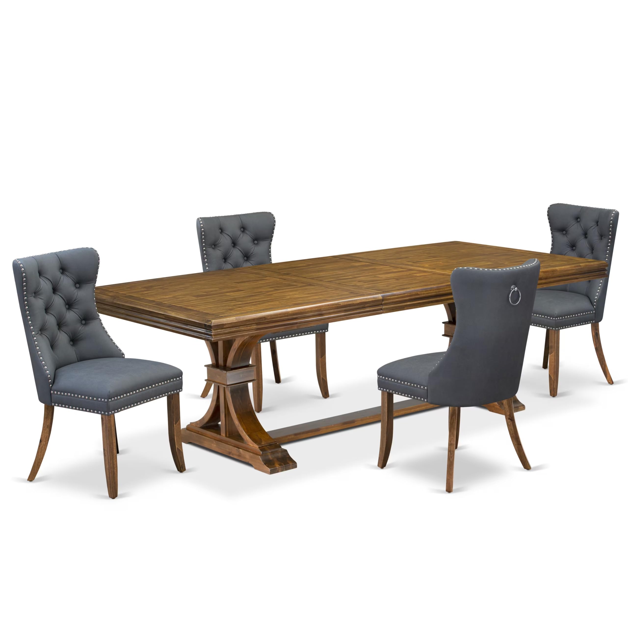 5 piece Kitchen Table Set consists of a Modern Table and 4 Dining room Chairs