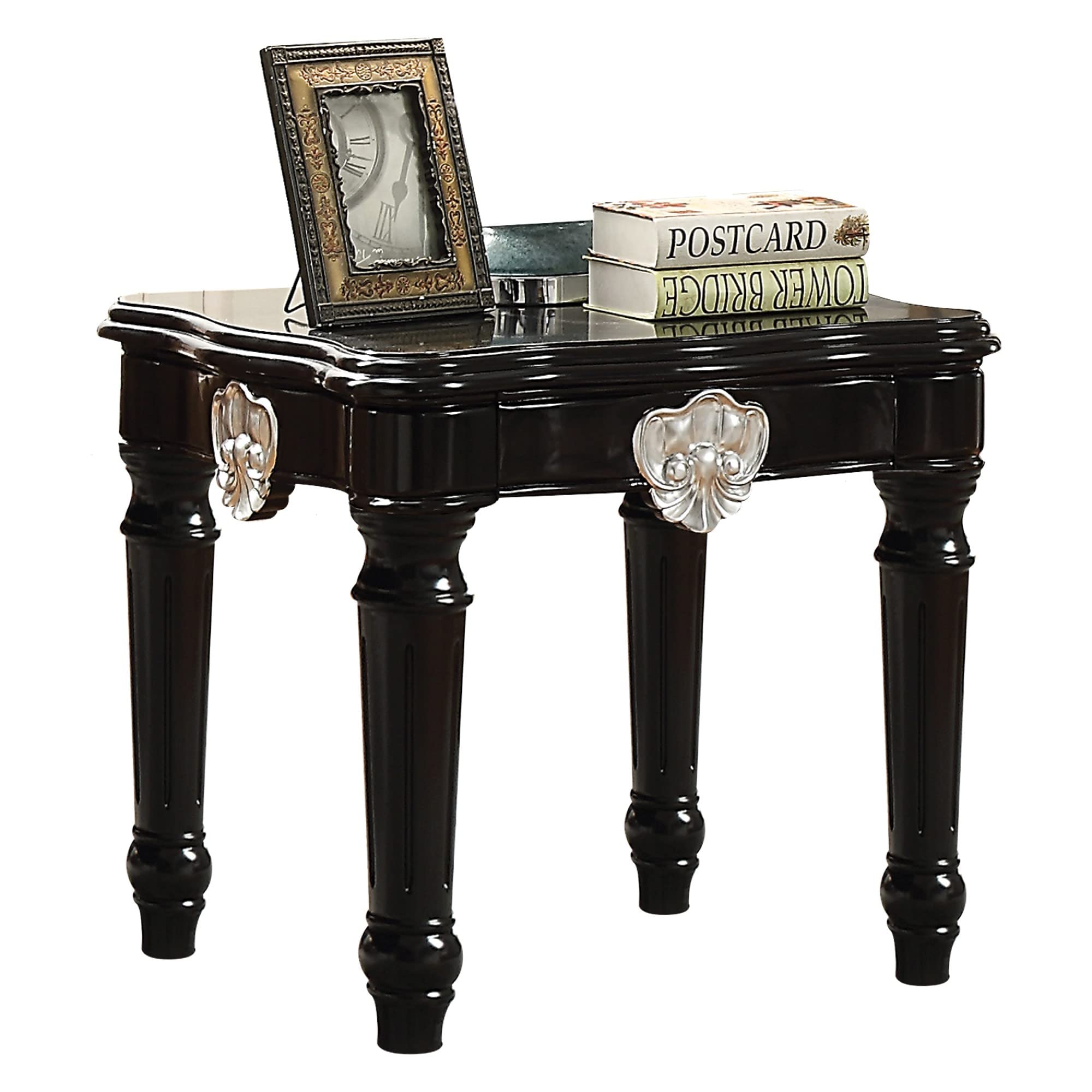 Benjara, Black Benzara Bold And Beautiful End Table With Turned Legs
