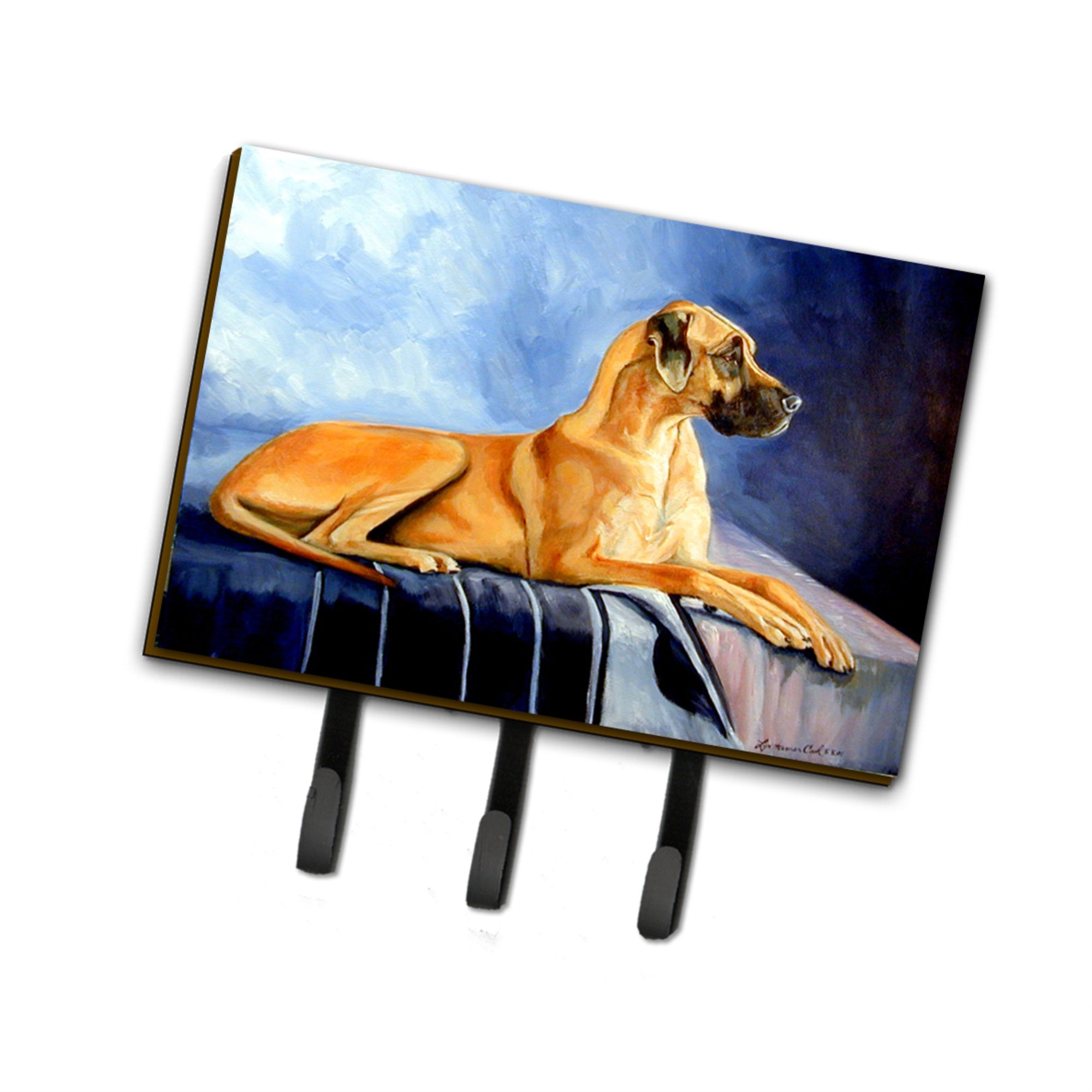 Caroline'S Treasures 7204Th68 Natural Fawn Great Dane Leash Holder Or Key Hook, Large, Multicolor