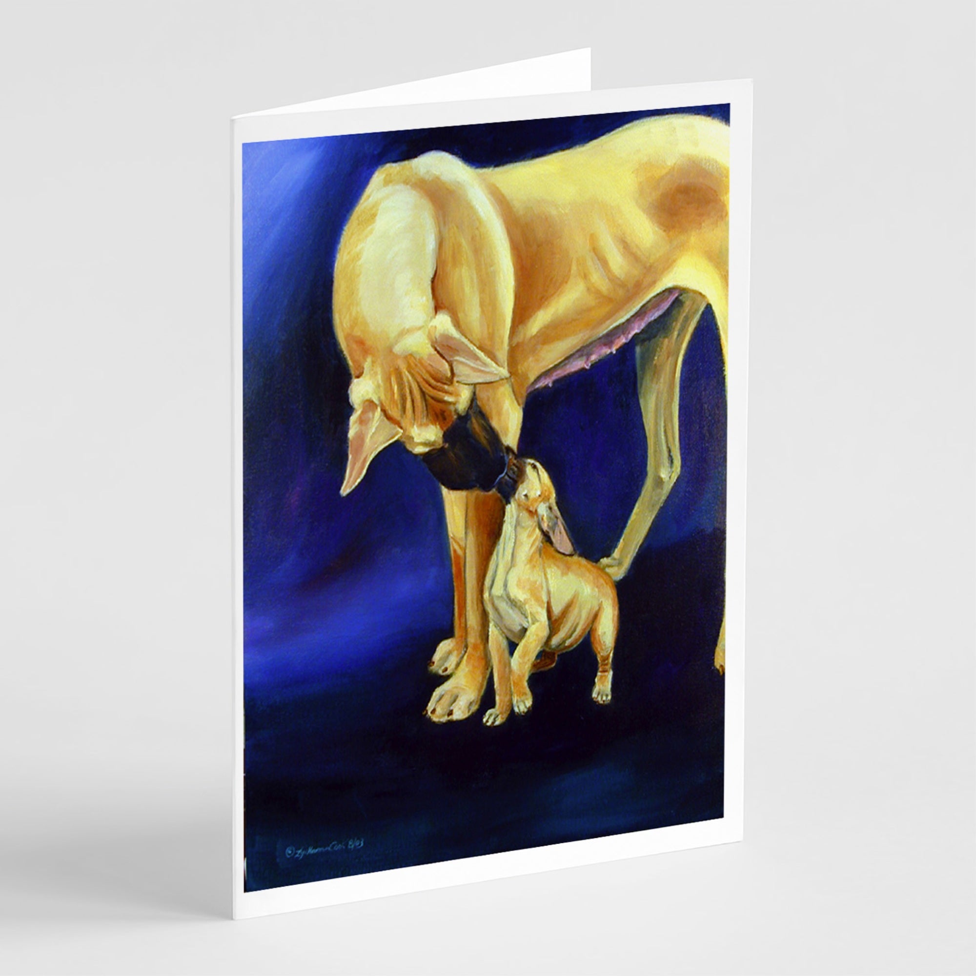 Great Dane And Puppy   Greeting Cards And Envelopes Pack Of 8