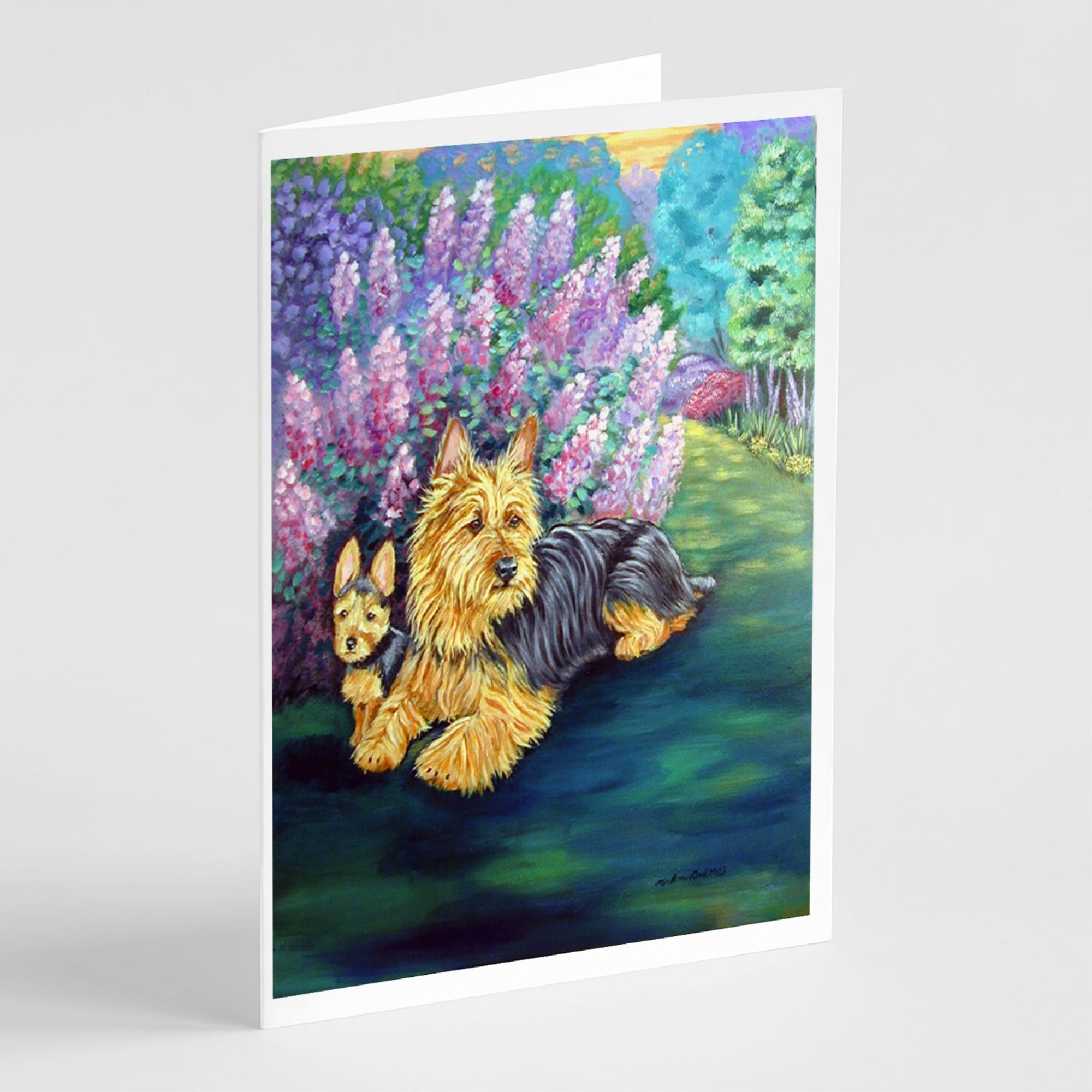 Australian Terrier And Puppy  Greeting Cards And Envelopes Pack Of 8