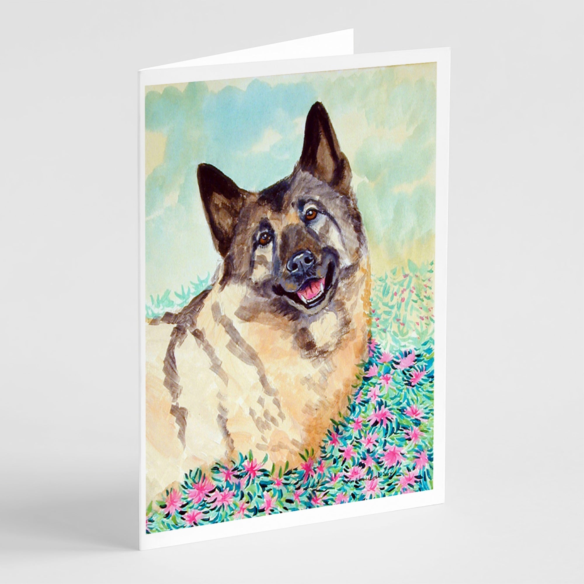 Norwegian Elkhound  Greeting Cards And Envelopes Pack Of 8