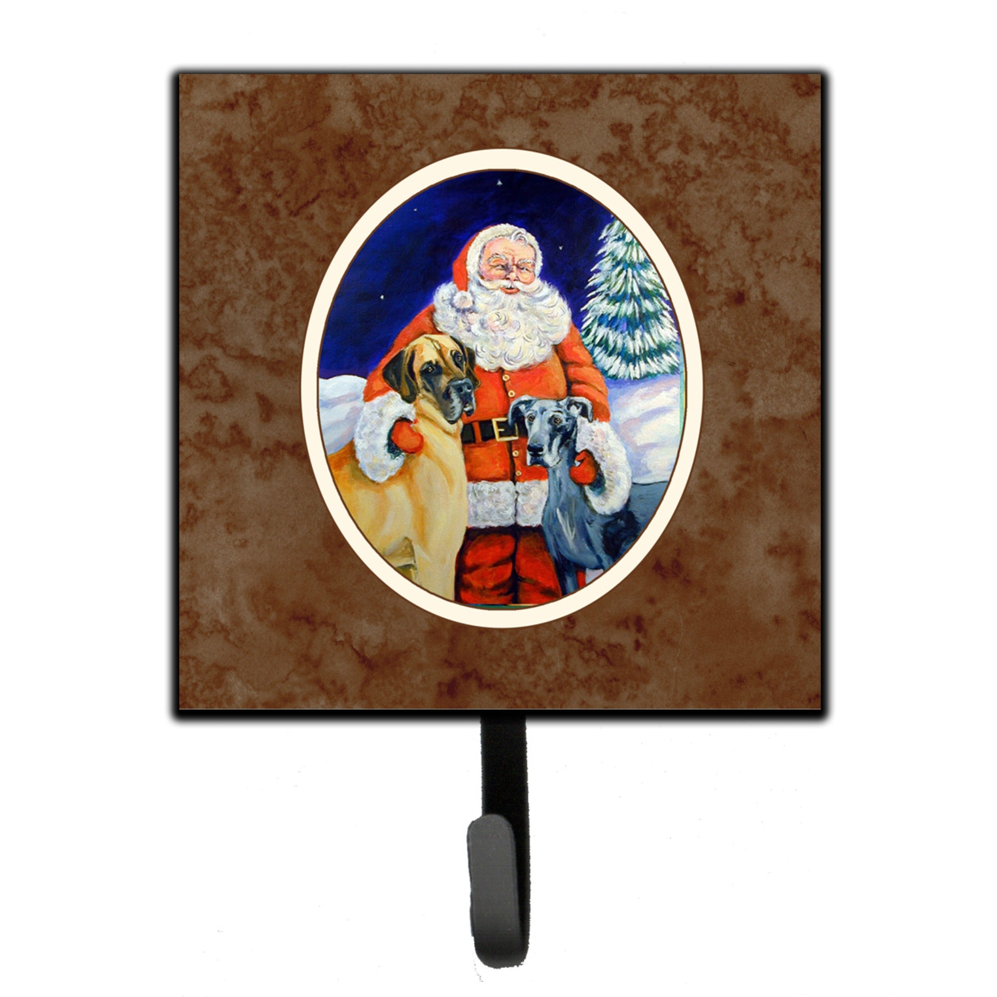 Caroline'S Treasures Santa Claus With Dane Leash Or Key Holder 7232Sh4, Small, Multicolor