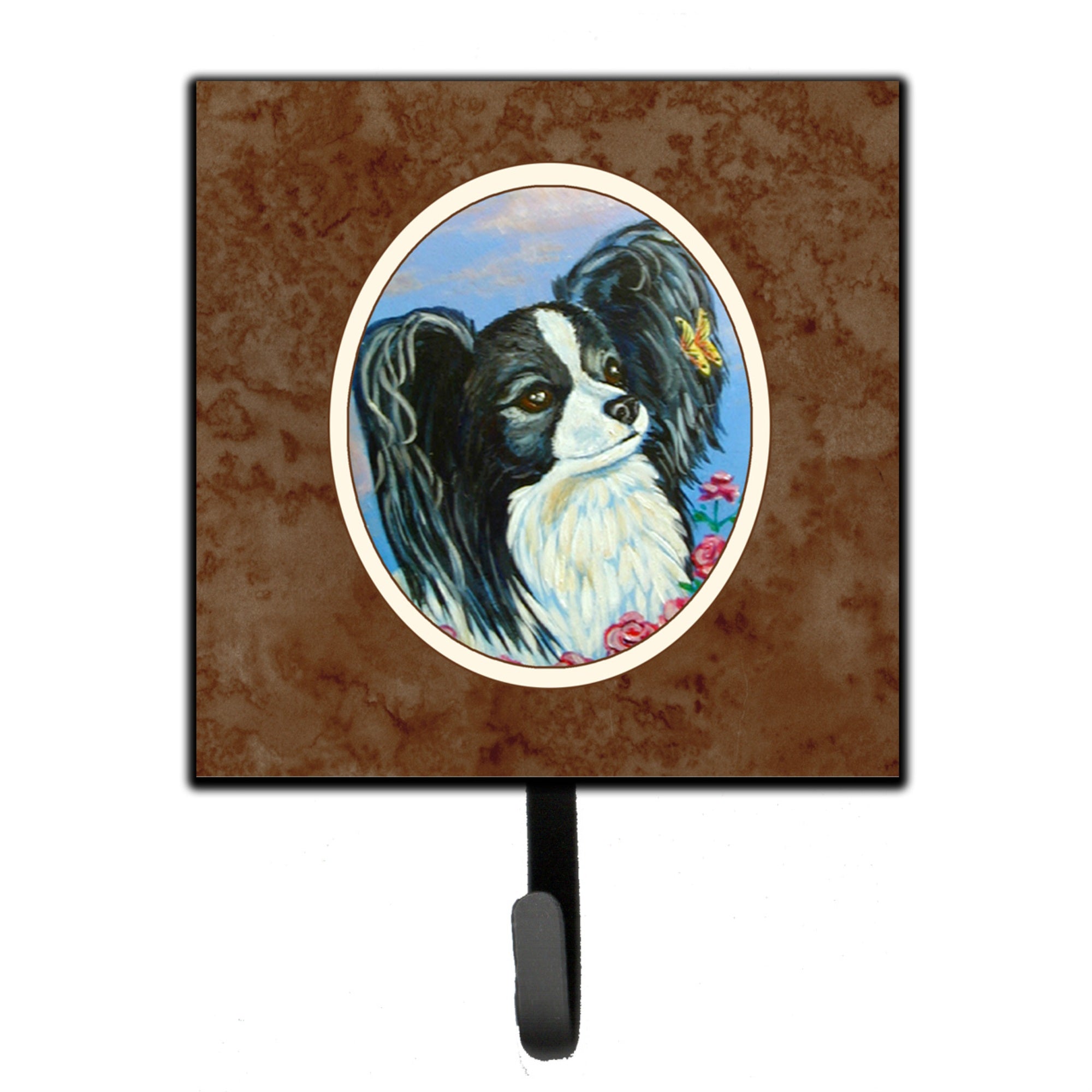 Caroline'S Treasures Black And White Papillon Leash Or Key Holder 7247Sh4, Small, Multicolor