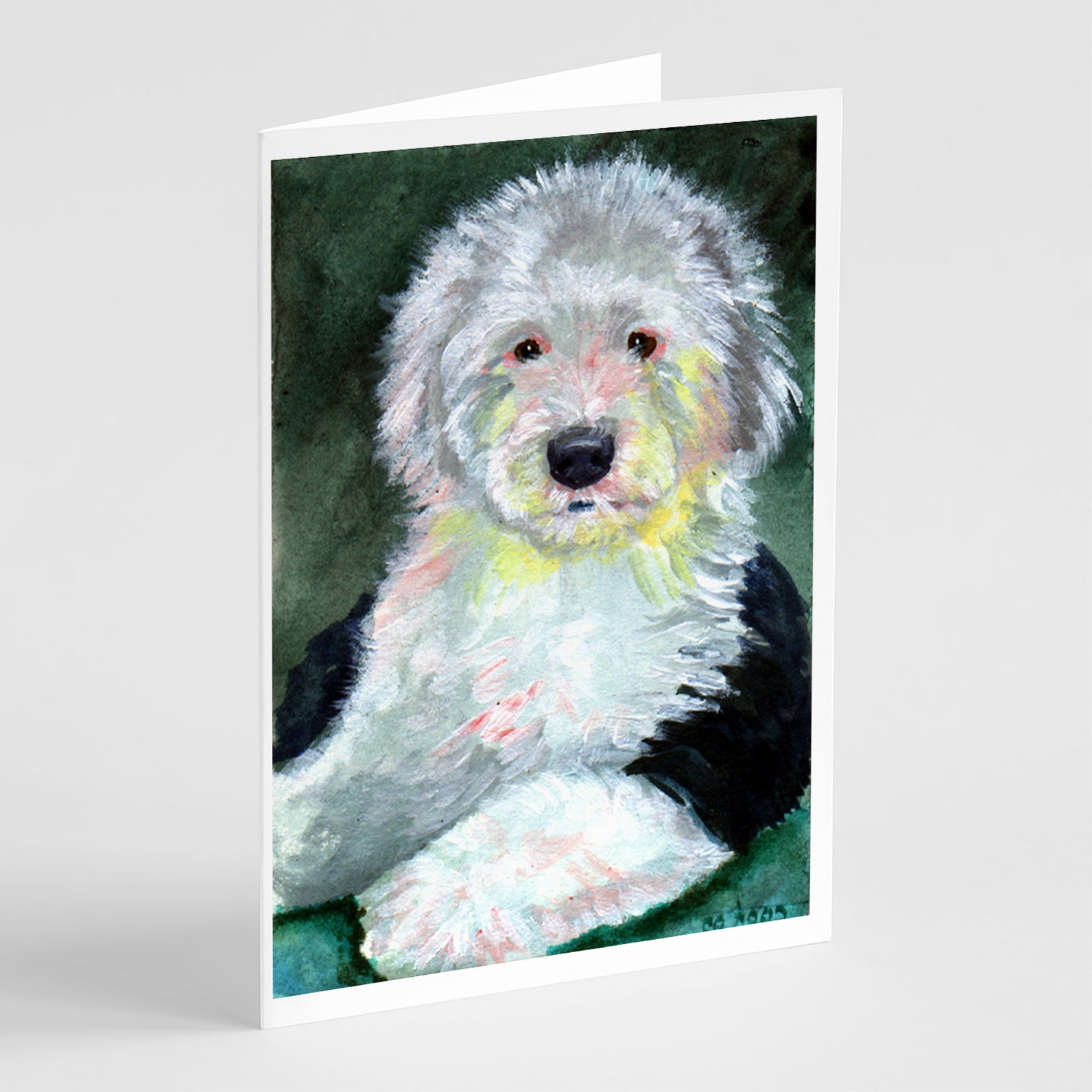 Old English Sheepdog  Greeting Cards And Envelopes Pack Of 8