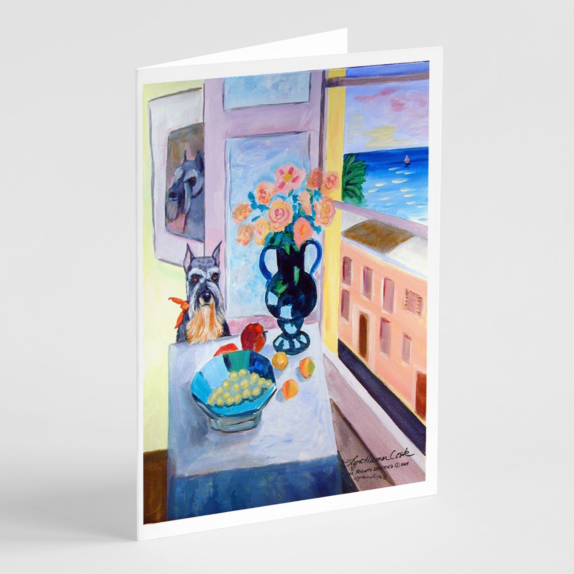 Schnauzer  Greeting Cards And Envelopes Pack Of 8