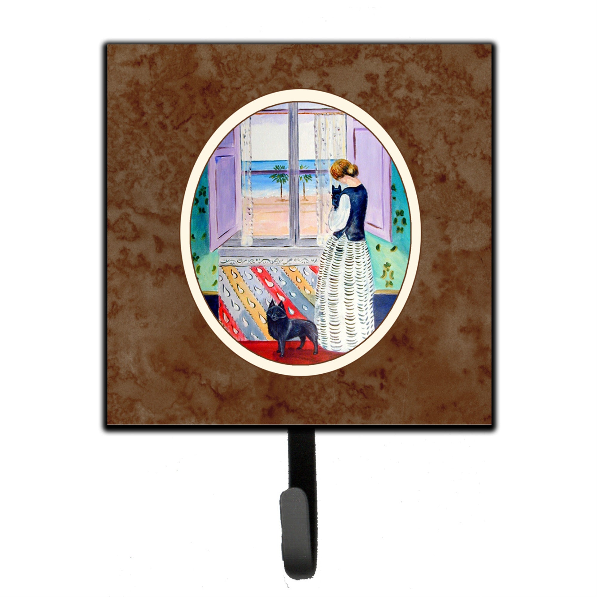 Caroline'S Treasures Lady With Her Schipperke Leash Or Key Holder 7268Sh4, Small, Multicolor