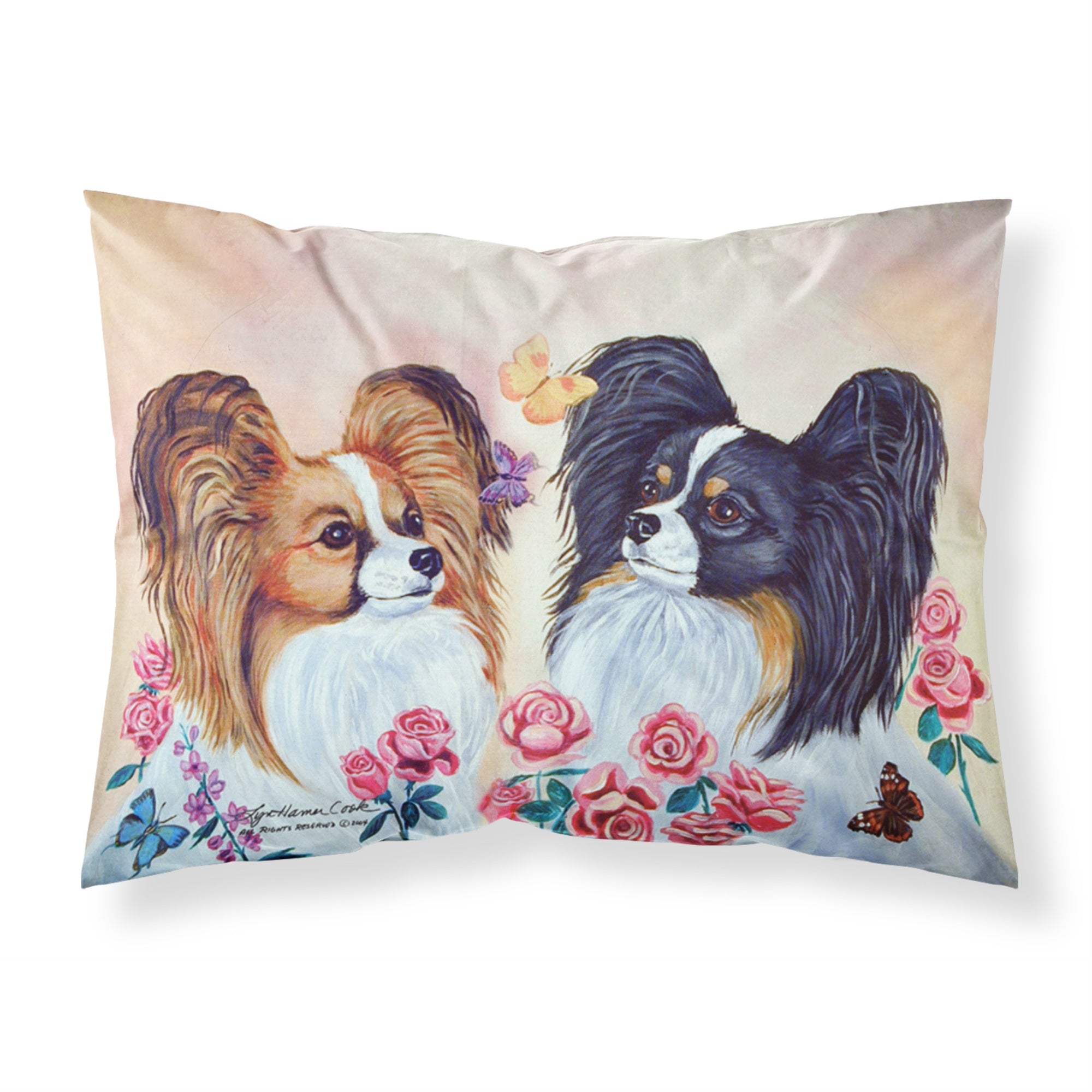 Caroline'S Treasures 7272Pillowcase Papillion Moisture Wicking Fabric Standard Pillowcase, Large, Multicolor