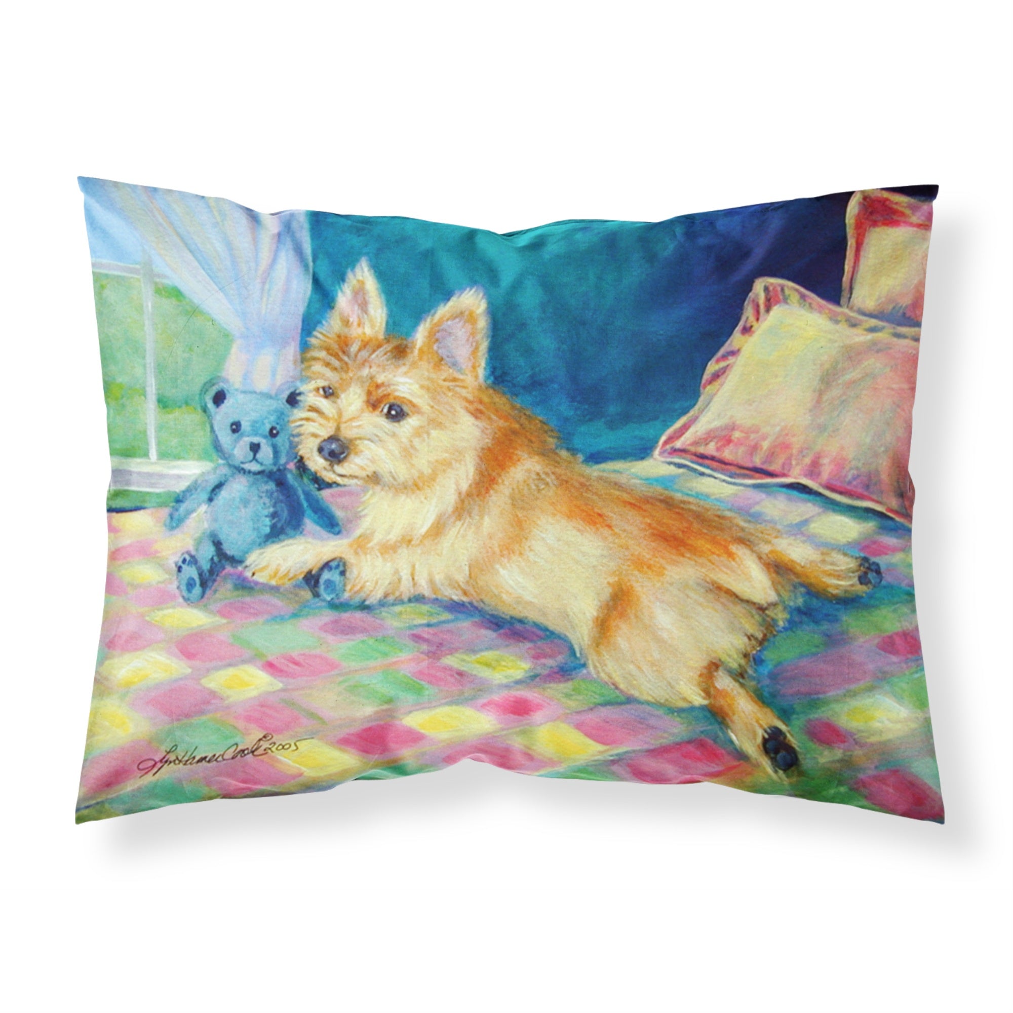 Caroline'S Treasures 7275Pillowcase Norwich Terrier Moisture Wicking Fabric Standard Pillowcase, Large, Multicolor