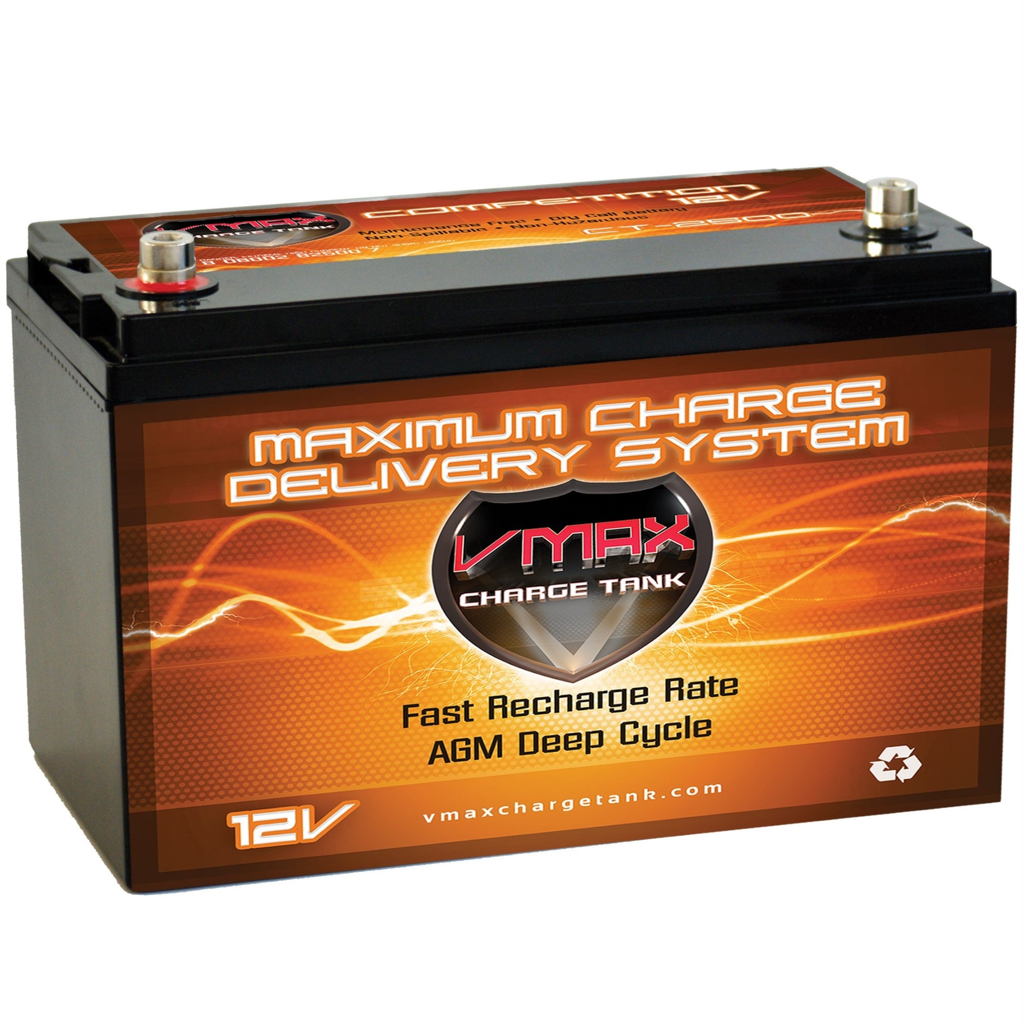 Vmax 12V Battery 2500Wrms 5000W Max