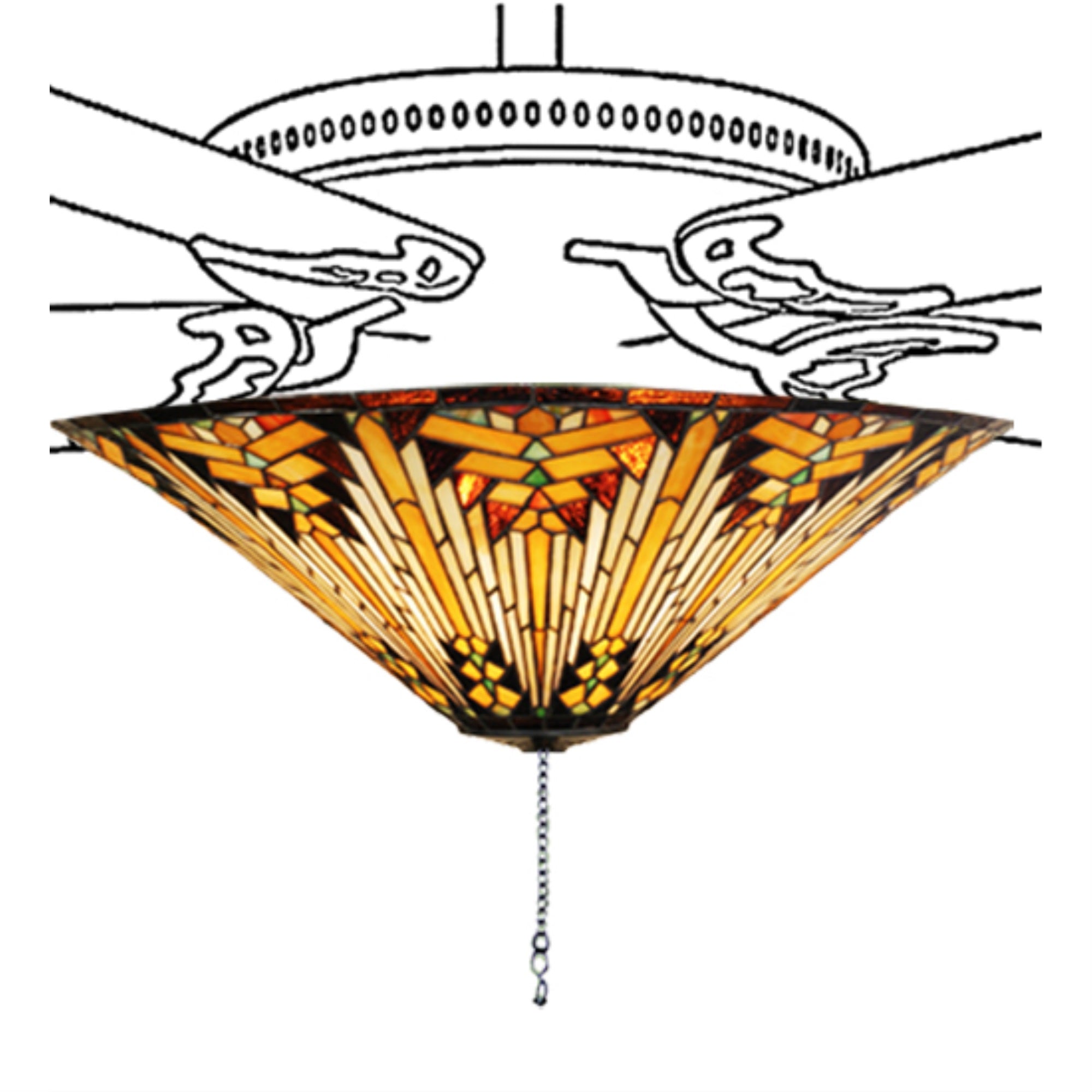 17'W Nuevo Mission Fan Light Fixture