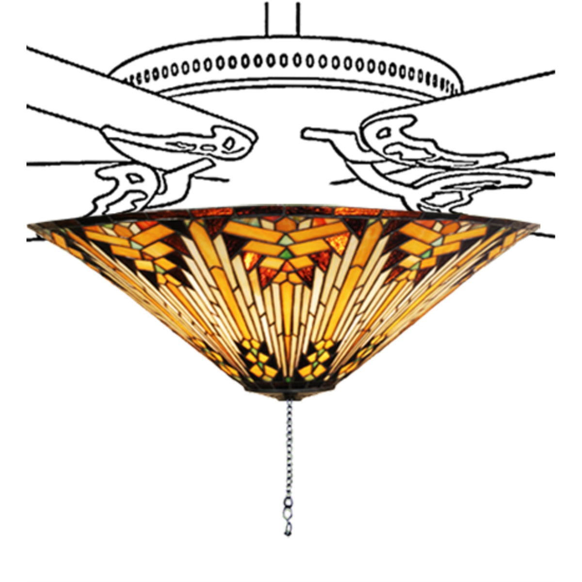 17'W Nuevo Mission Fan Light Fixture