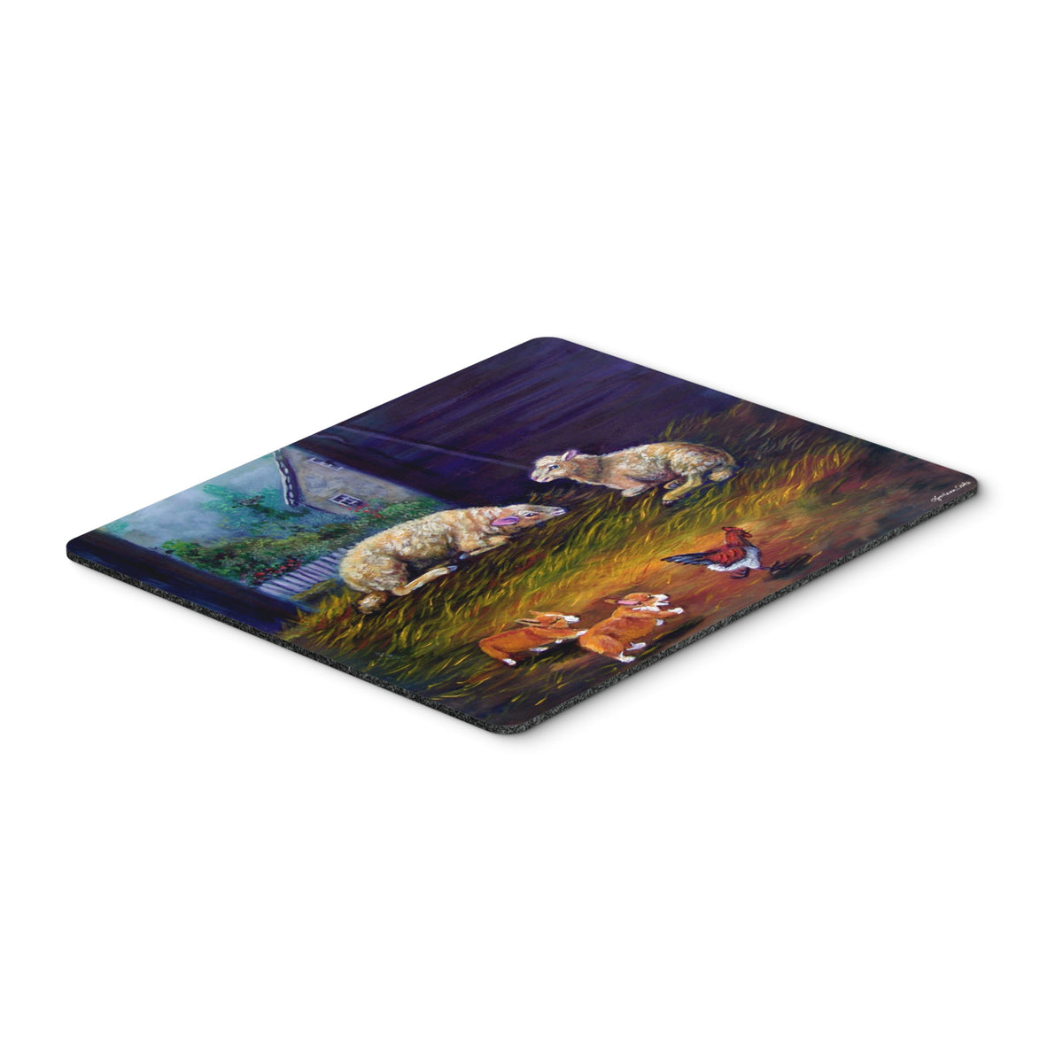 Caroline'S Treasures Corgi Chaos In The Barn With Sheep Mouse Pad/Hot Pad/Trivet (7322Mp)