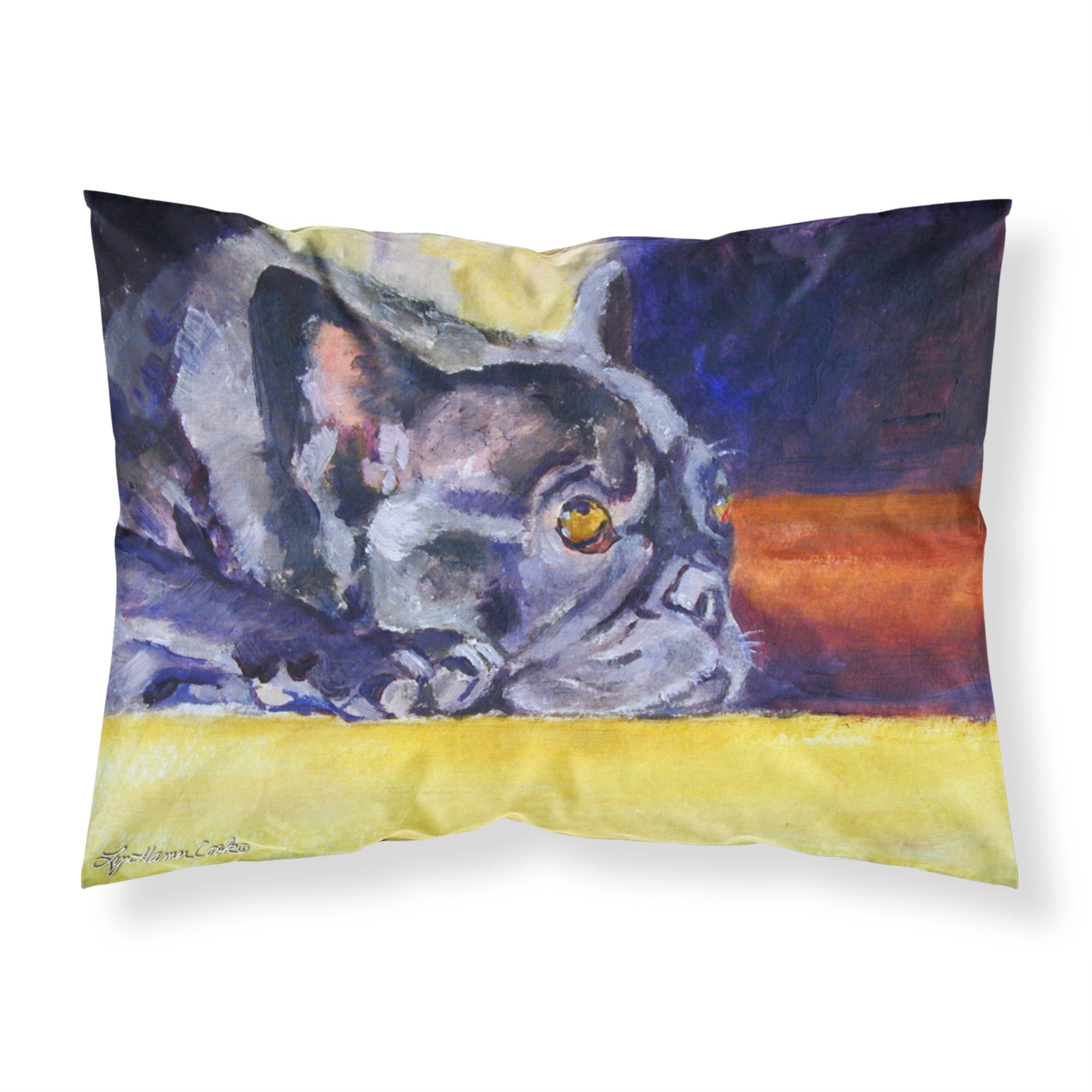 Caroline'S Treasures 7331Pillowcase Black French Bulldog Sunny Fabric Standard Pillowcase, Large, Multicolor
