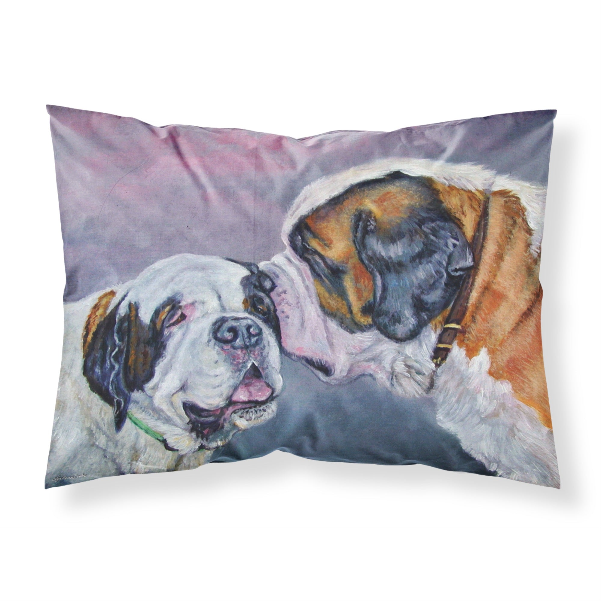 Caroline'S Treasures 7332Pillowcase Saint Bernard Whisperear Fabric Standard Pillowcase, Large, Multicolor