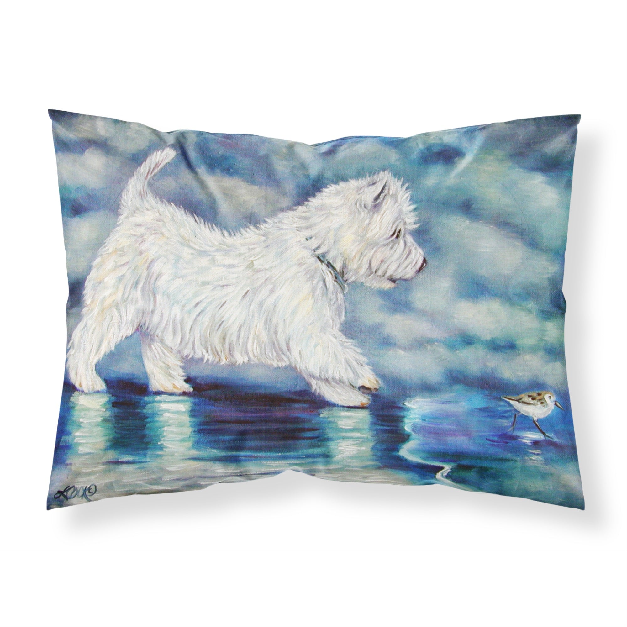 Caroline'S Treasures 7334Pillowcase Misty Westie Fabric Standard Pillowcase, Large, Multicolor