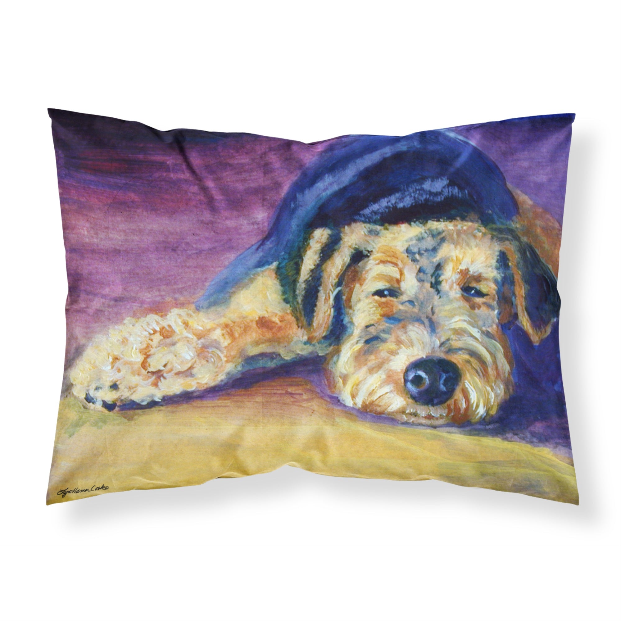 Caroline'S Treasures 7344Pillowcase Snoozer Airedale Terrier Fabric Standard Pillowcase, Large, Multicolor