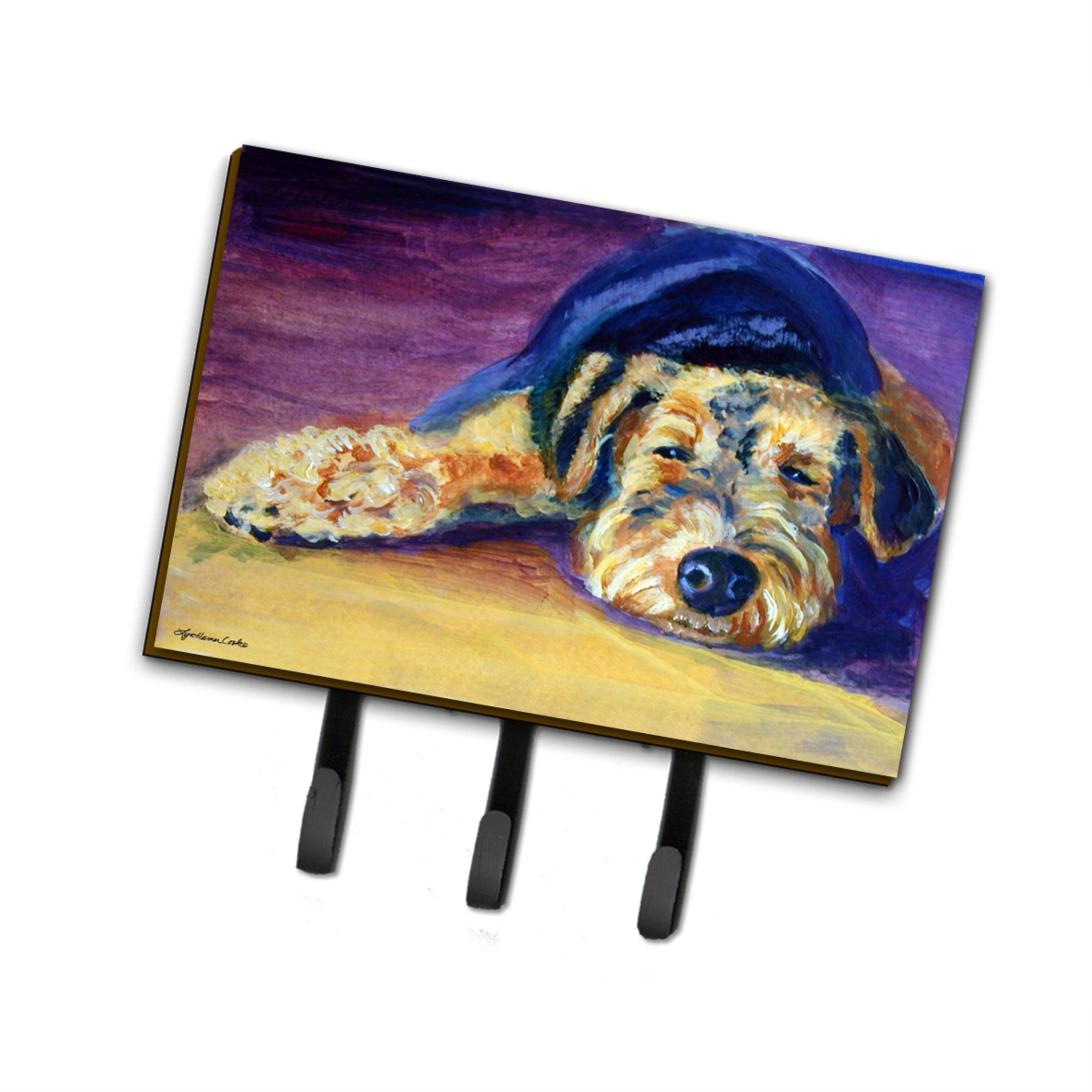 Caroline'S Treasures 7344Th68 Snoozer Airedale Terrier Leash Or Key Holder, Large, Multicolor