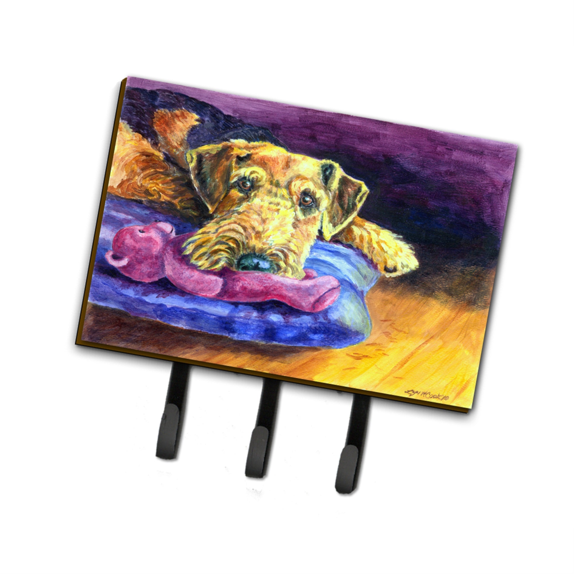 Caroline'S Treasures 7345Th68 Airedale Terrier Teddy Bear Leash Or Key Holder, Large, Multicolor