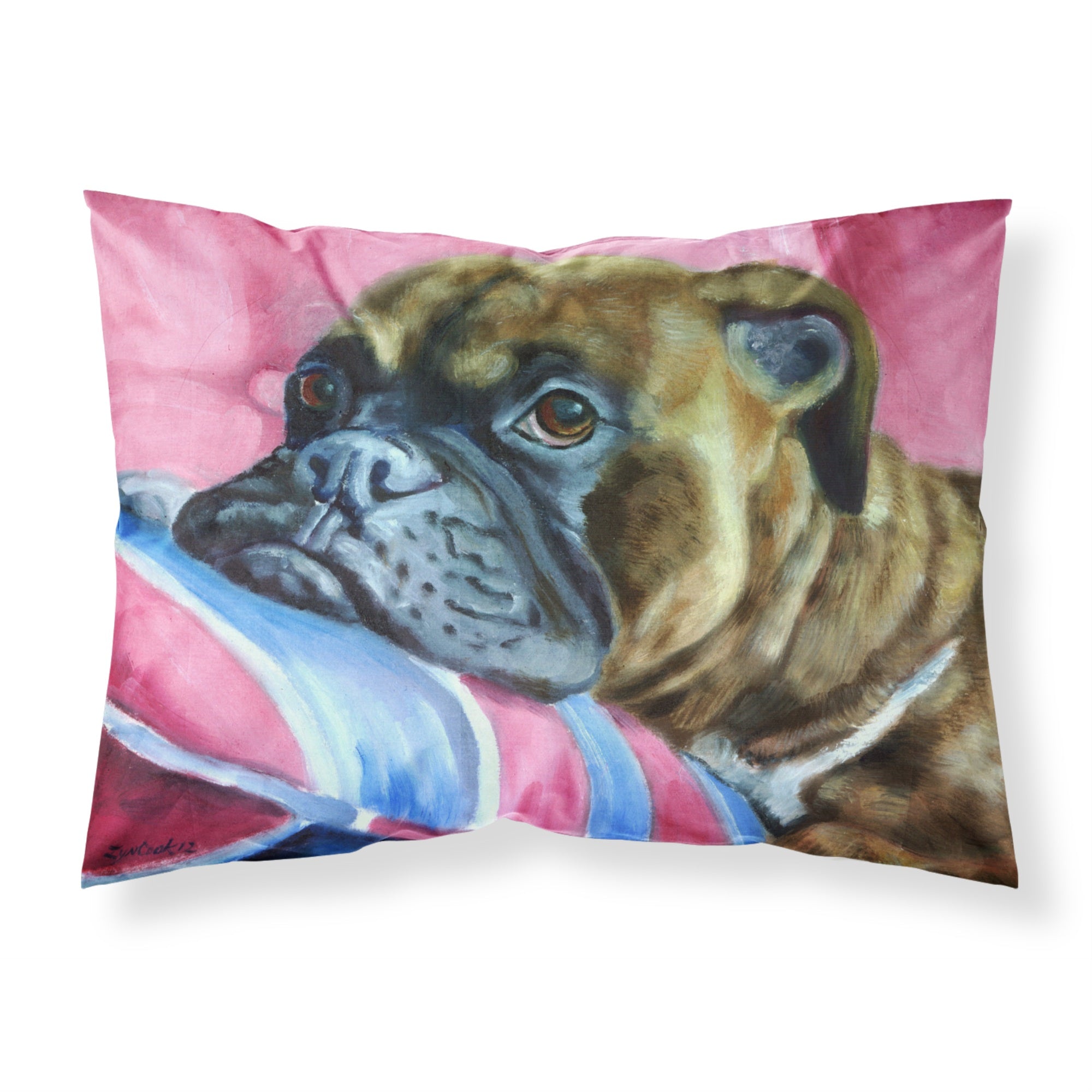 Caroline'S Treasures 7347Pillowcase Fawn Boxer Fabric Standard Pillowcase, Large, Multicolor