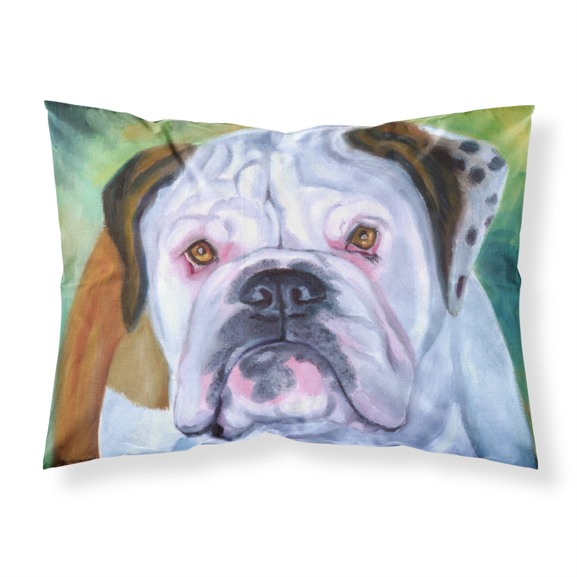 Caroline'S Treasures 7350Pillowcase Miss English Bulldog Fabric Standard Pillowcase, Large, Multicolor
