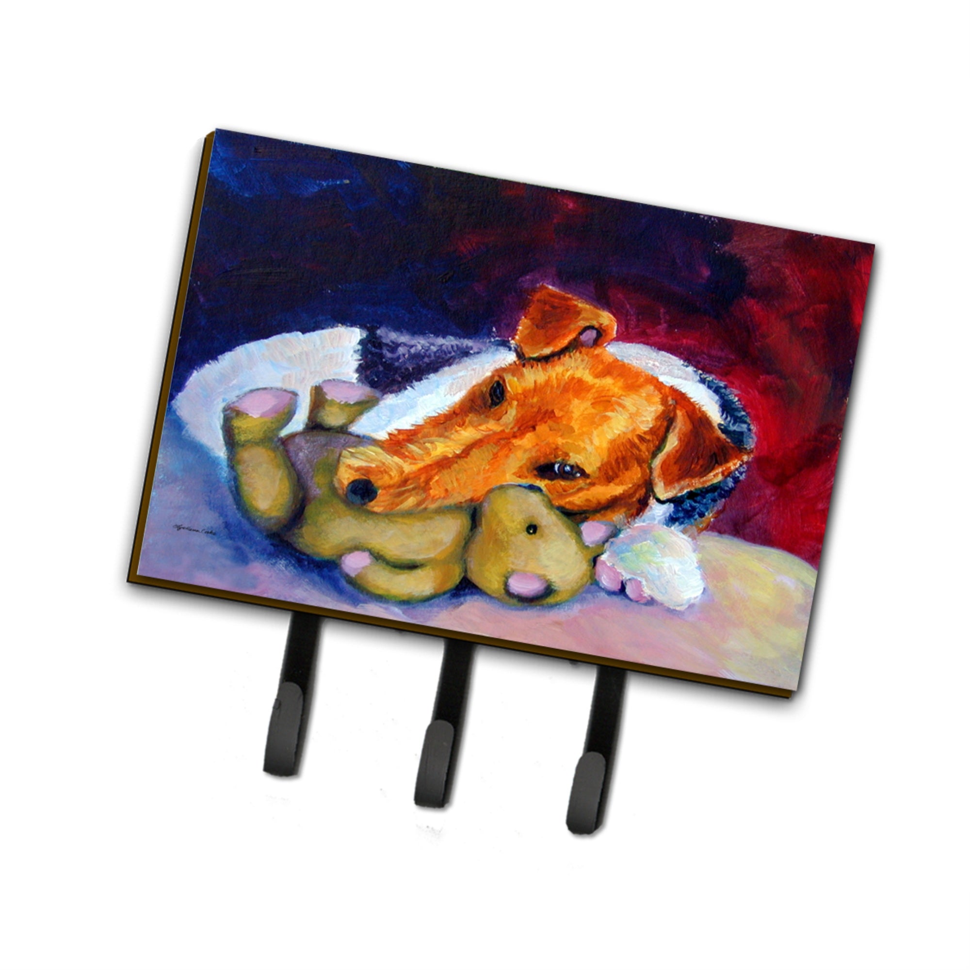 Caroline'S Treasures 7355Th68 Fox Terrier And Teddy Bear Leash Or Key Holder, Large, Multicolor