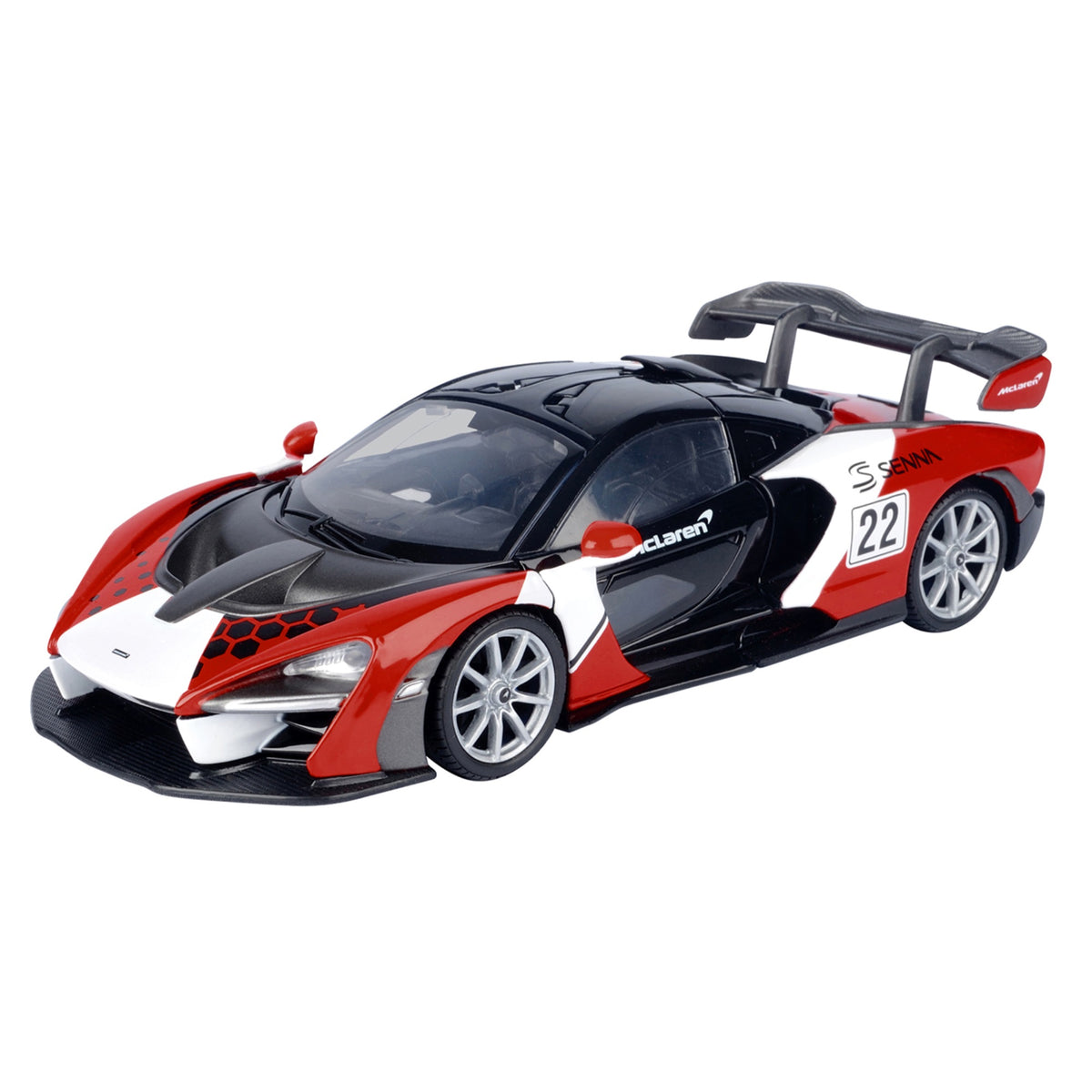 Mclaren Senna #22 Black With Red And White Graphics 'Gt Racing' Series 1/24 Diecast Model Car By Motormax