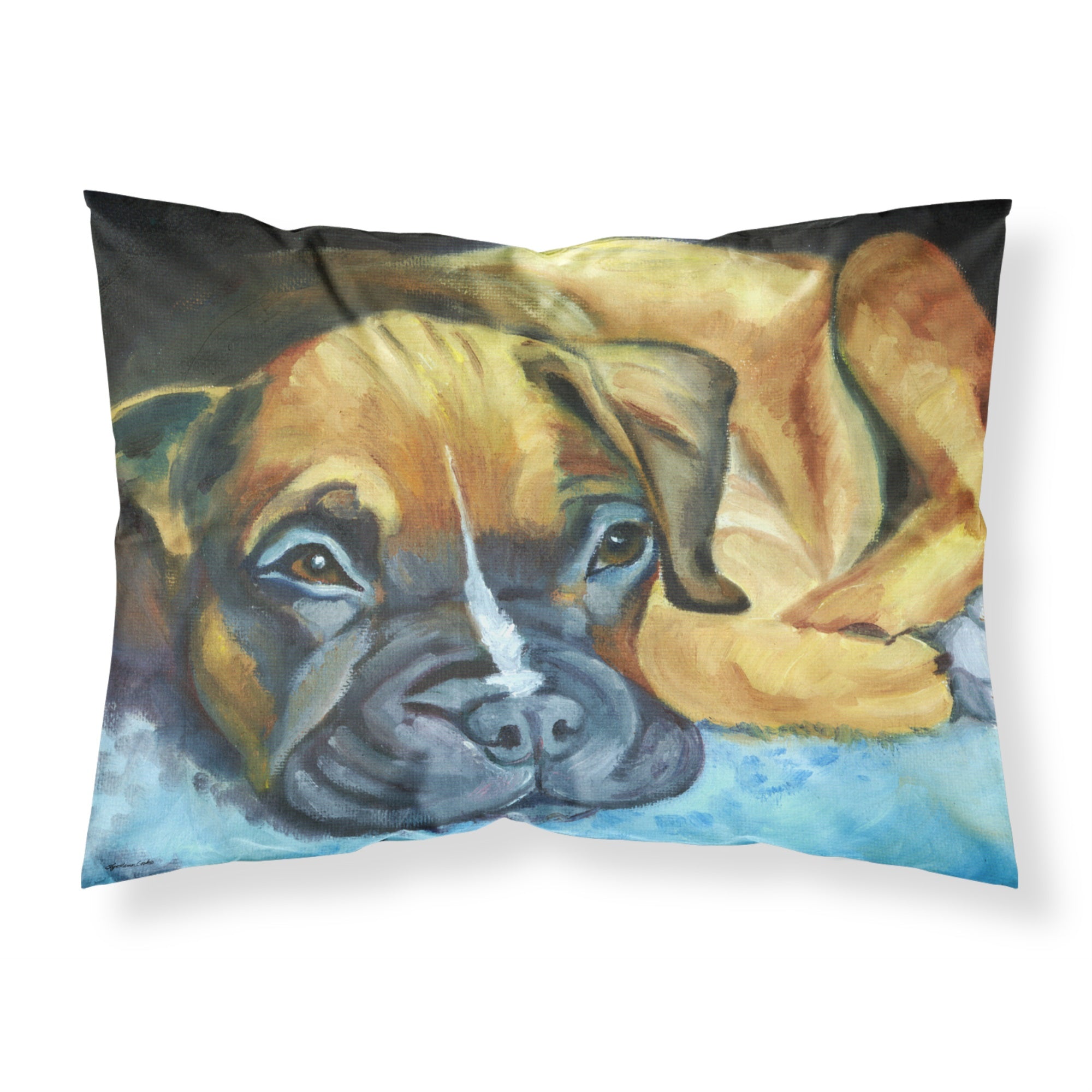 Caroline'S Treasures Boxer Pup Fabric Standard Pillowcase 7401Pillowcase, Multicolor