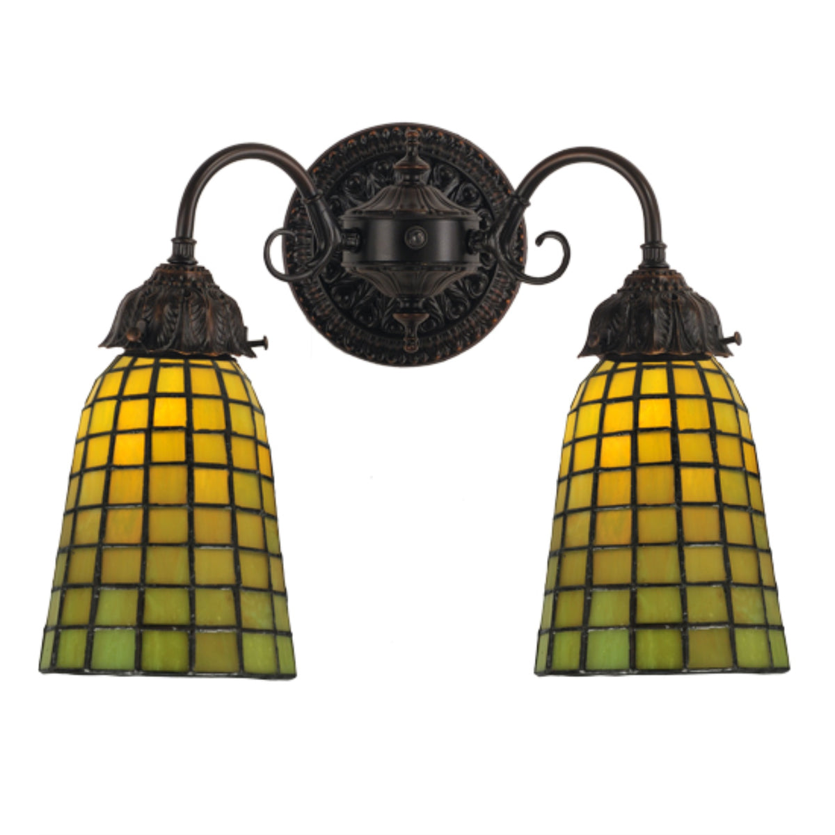 14.5'W Geometric Green 2 Lt Wall Sconce