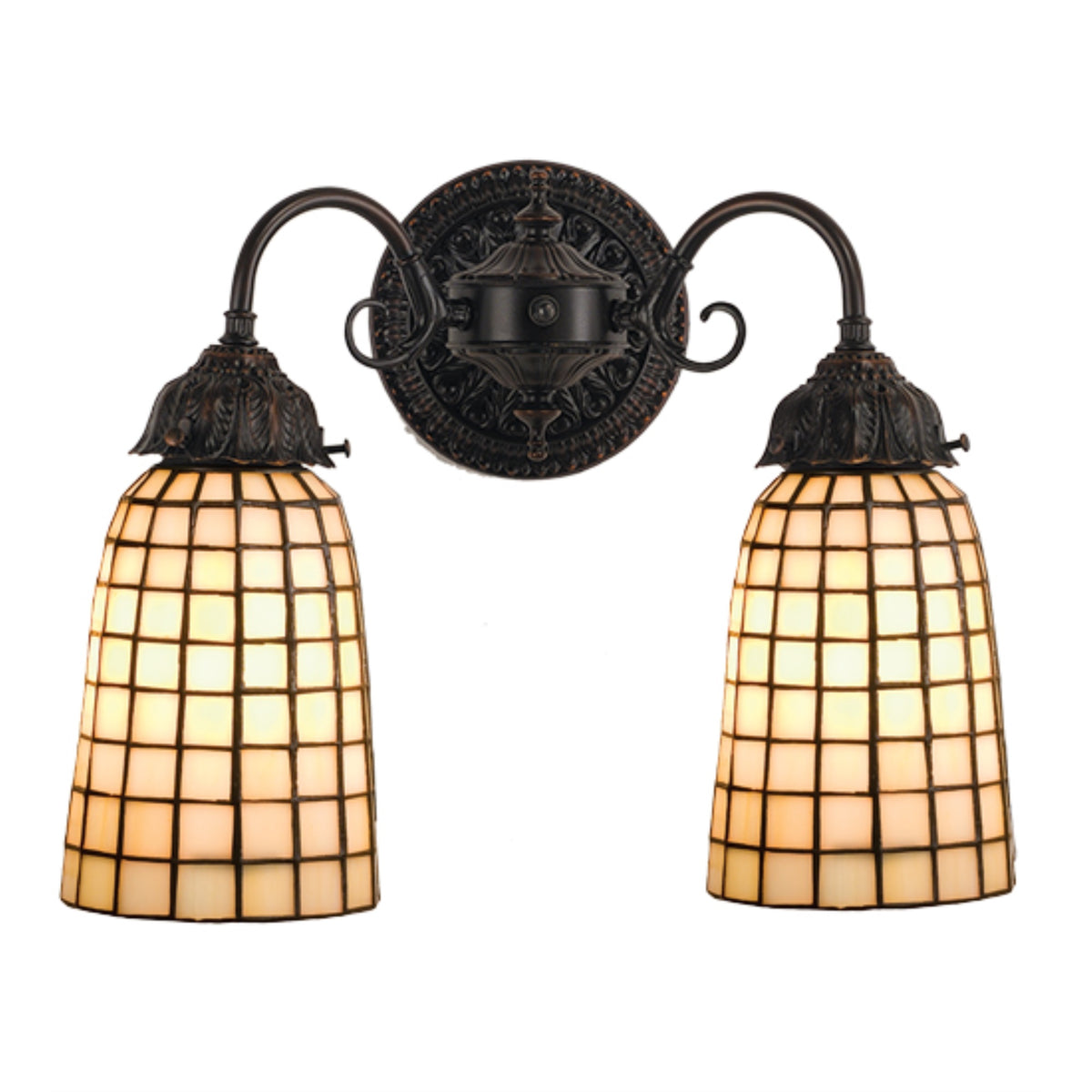 14.5'W Geometric Beige 2 Lt Wall Sconce
