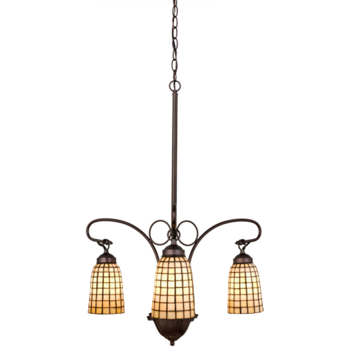 24'W Terra Bone 3 Lt Chandelier