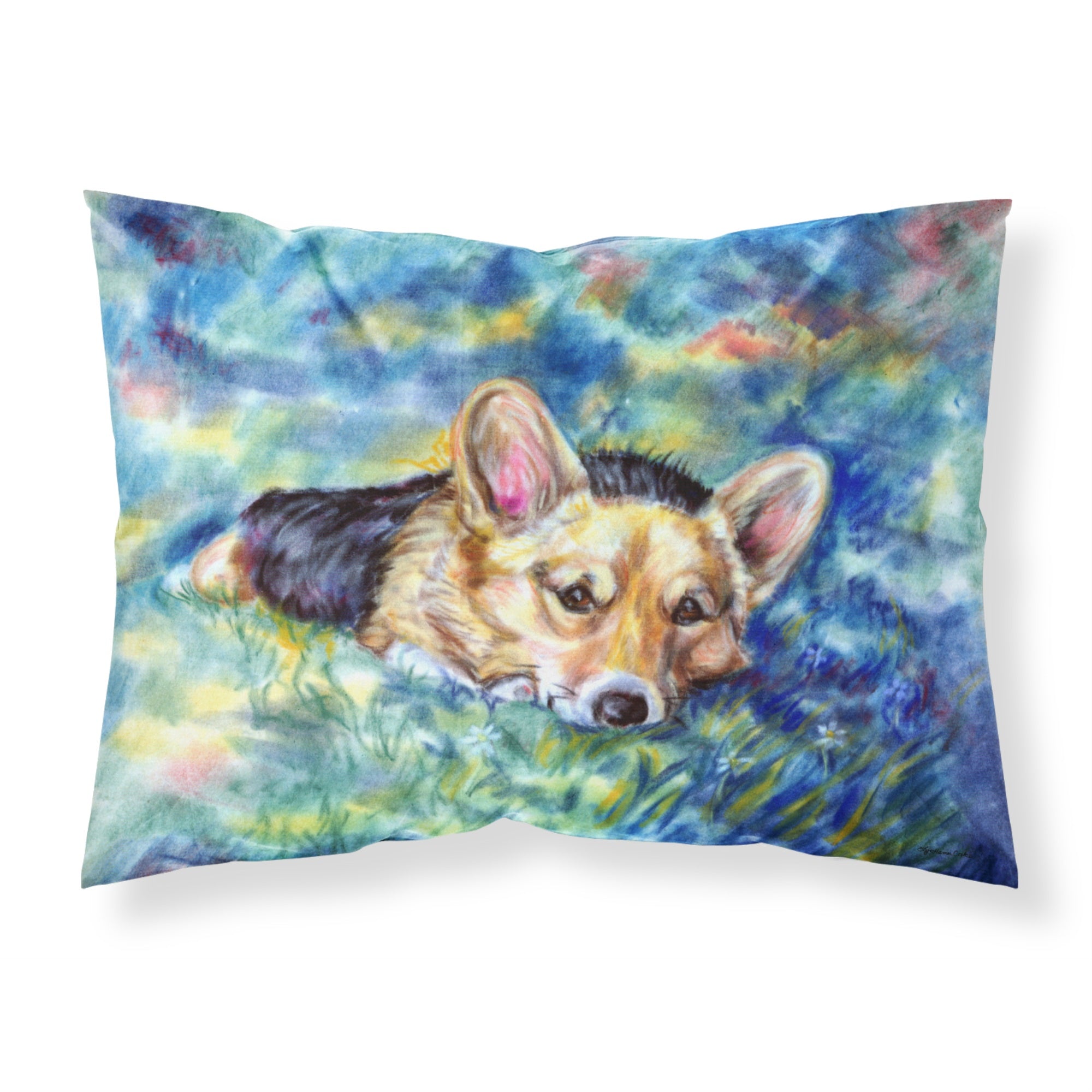 Caroline'S Treasures Corgi Tuckered Out Fabric Standard Pillowcase 7409Pillowcase, Multicolor