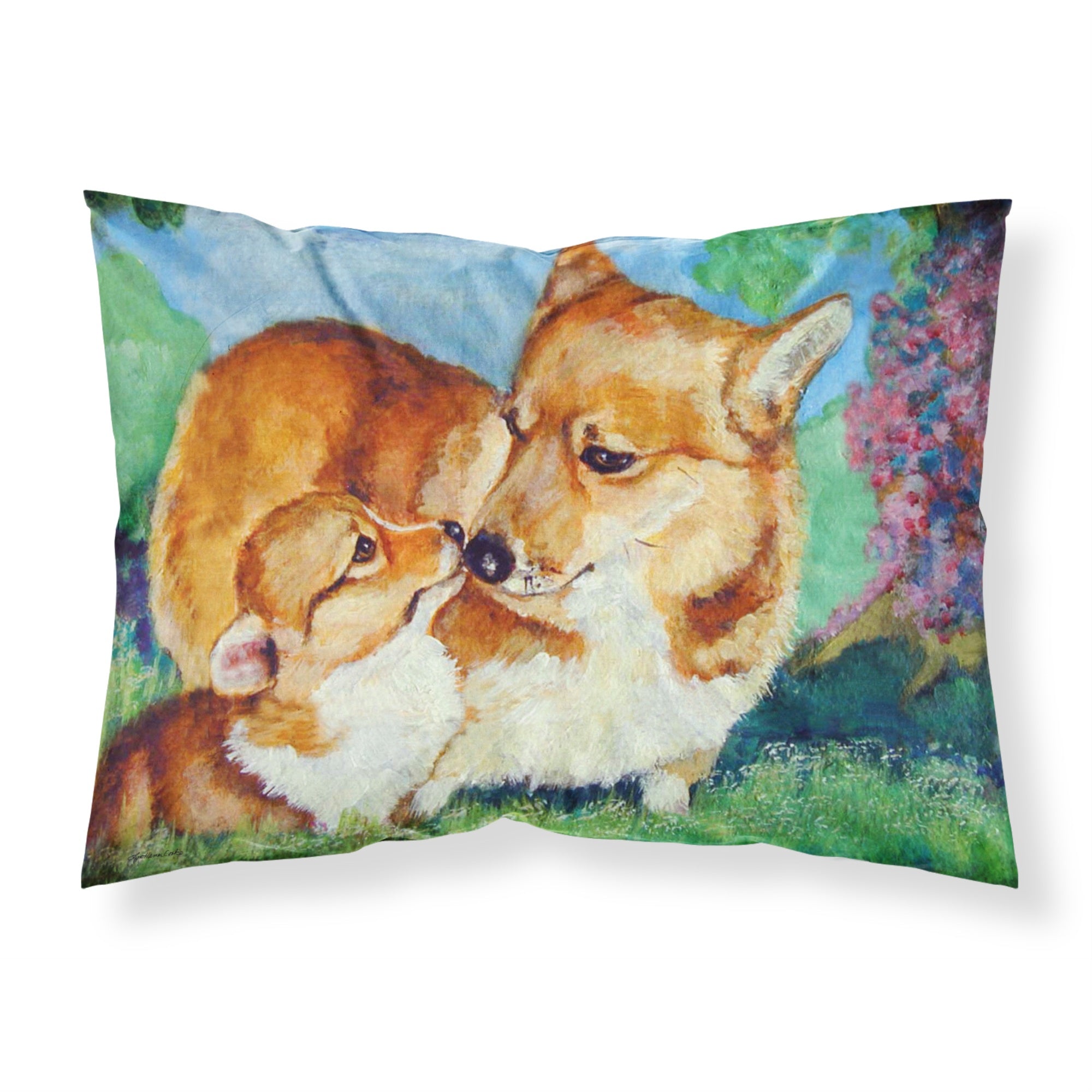 Caroline'S Treasures Corgi Momma'S Love Printed, Polyester Envelope Closure Pillowcase, Standard, Multicolor