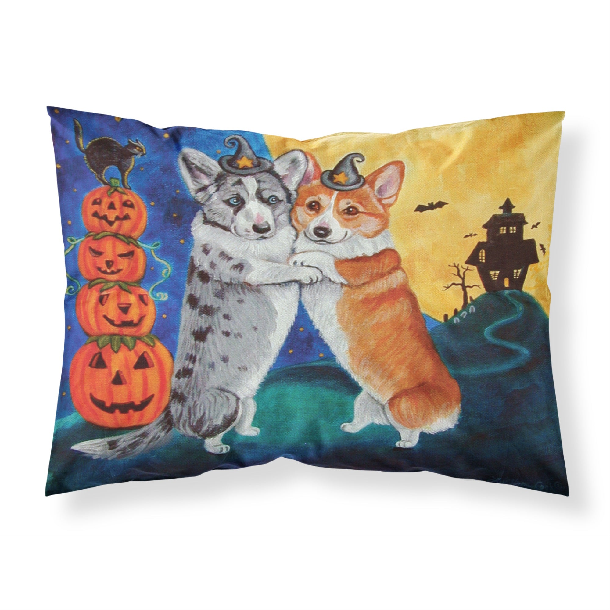 Caroline'S Treasures Corgi Halloween Scare Fabric Standard Pillowcase 7413Pillowcase, Multicolor