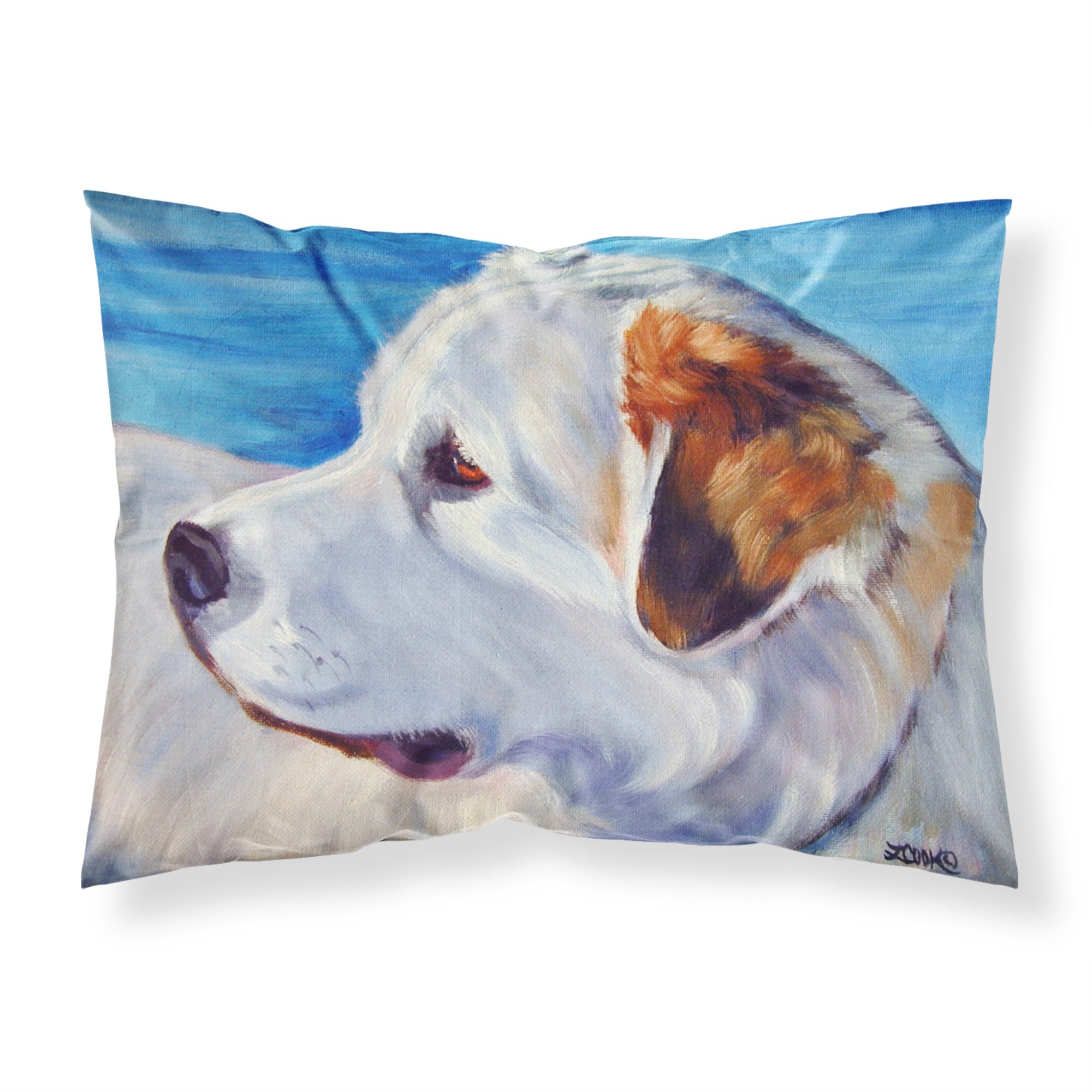 Caroline'S Treasures Pyrenees At The Beach Fabric Standard Pillowcase 7417Pillowcase, Multicolor