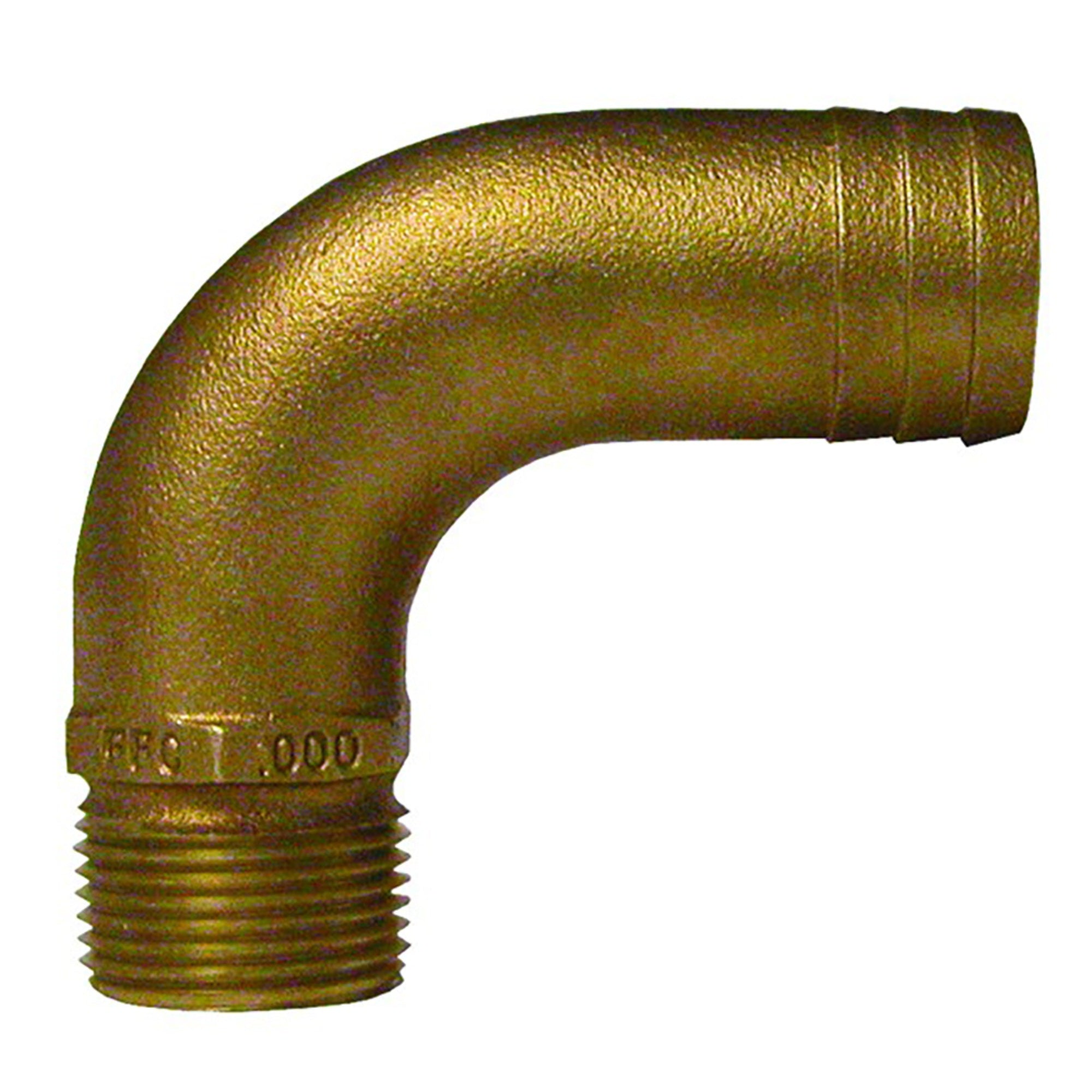 Groco 1 1/4' Npt-90 X 1 1/2' Id Hose Barb Full Flow Elbow