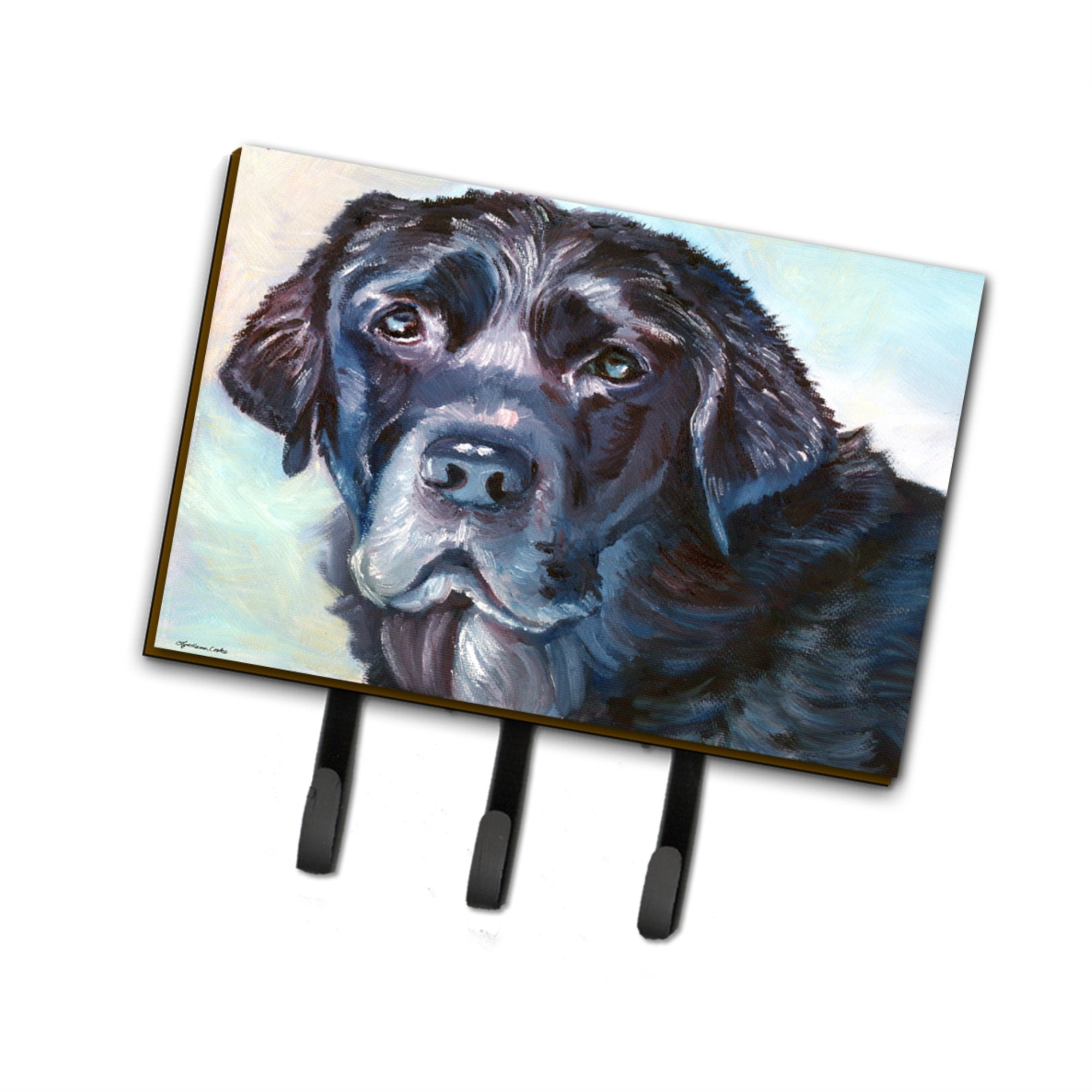 Caroline'S Treasures Black Labrador Face Leash Or Key Holder 7419Th68, Triple, Multicolor
