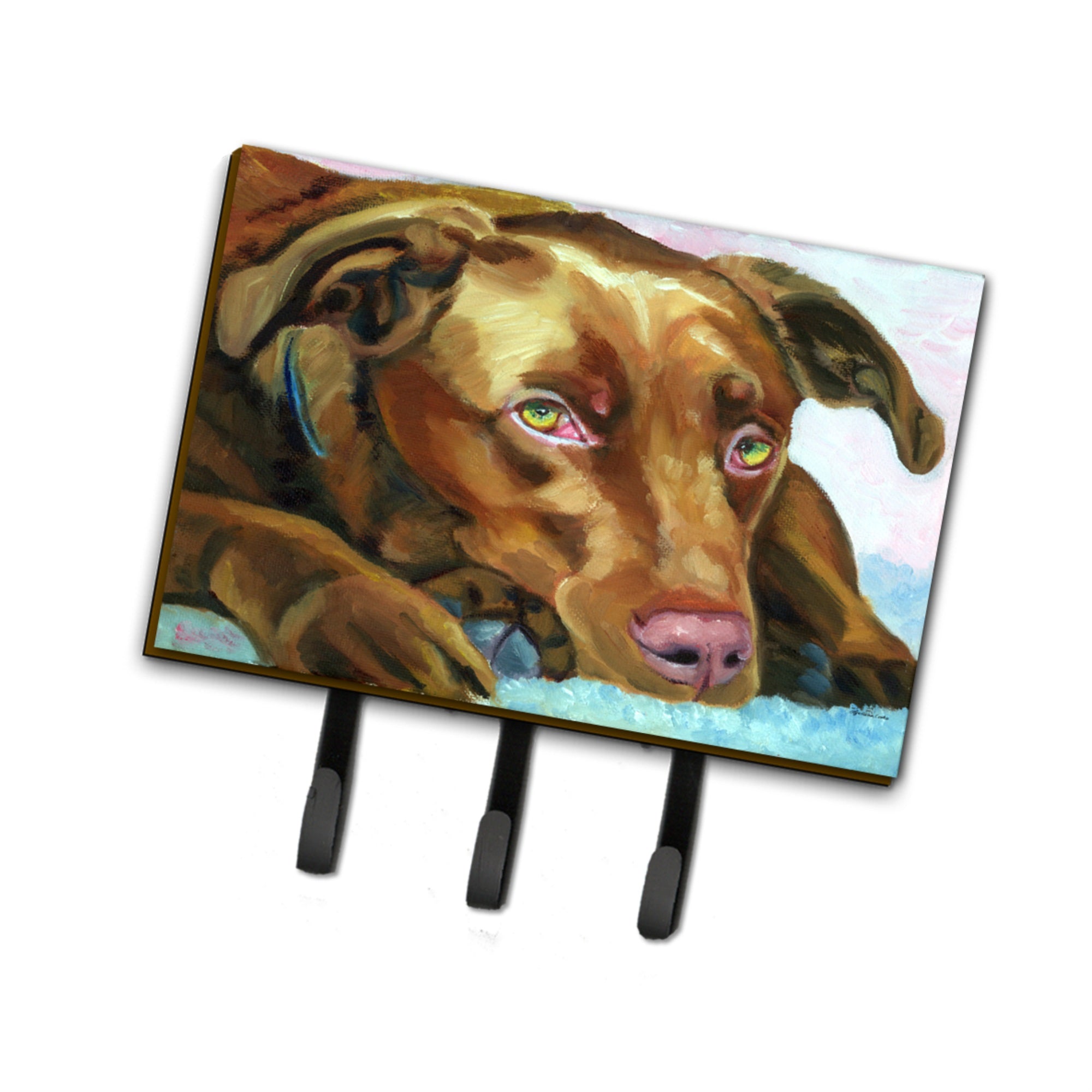 Caroline'S Treasures Chocolate Labrador Waiting Leash Or Key Holder 7420Th68, Triple, Multicolor