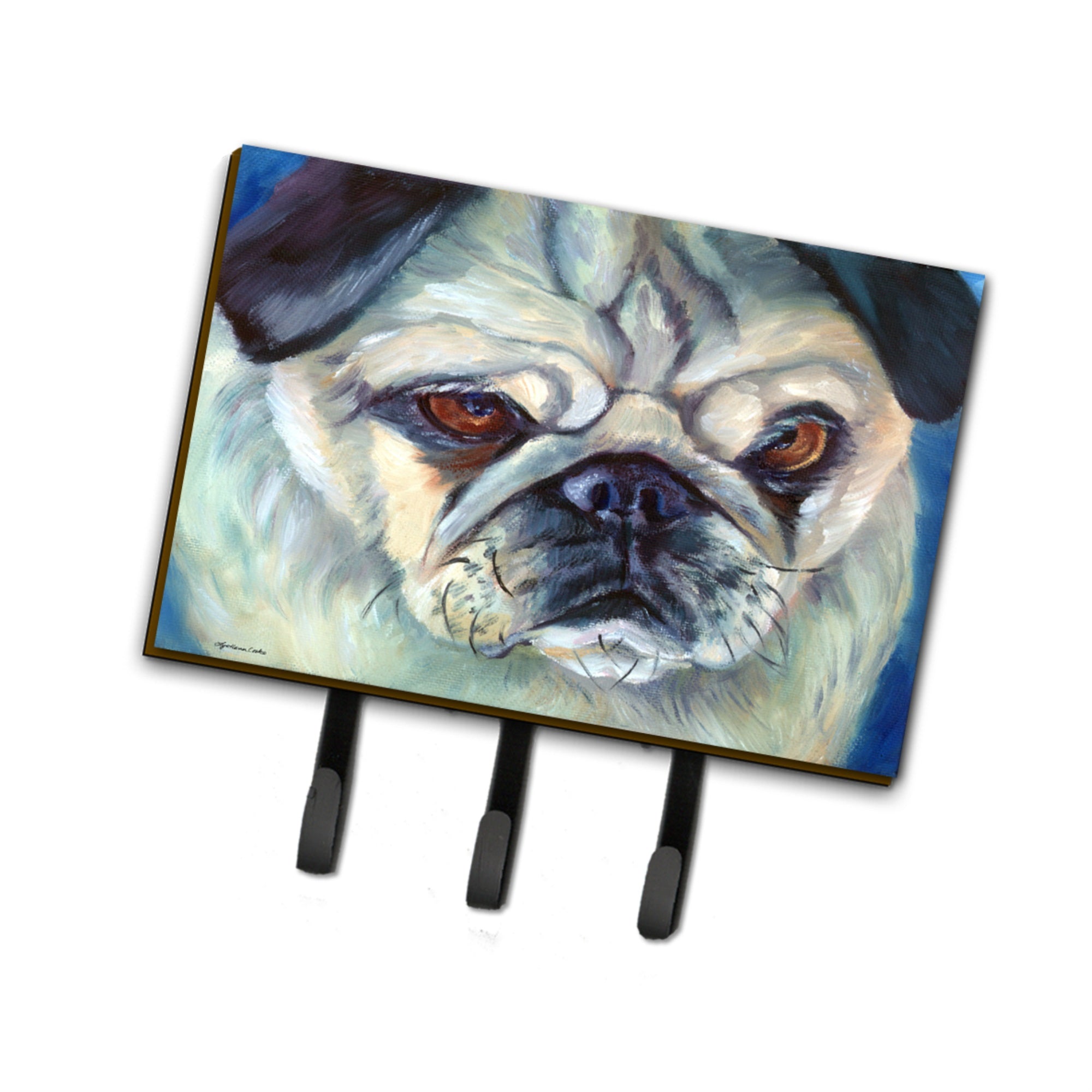 Caroline'S Treasures Pug In Thought Leash Or Key Holder 7422Th68, Triple, Multicolor