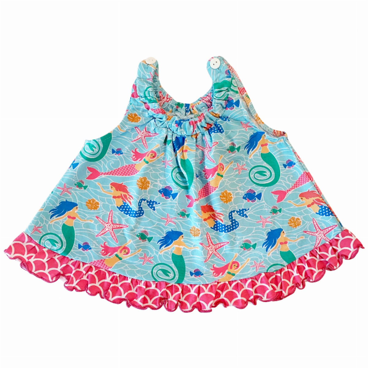 Annloren Baby And Big Girls Mermaid Swing Tank Top Spring Summer