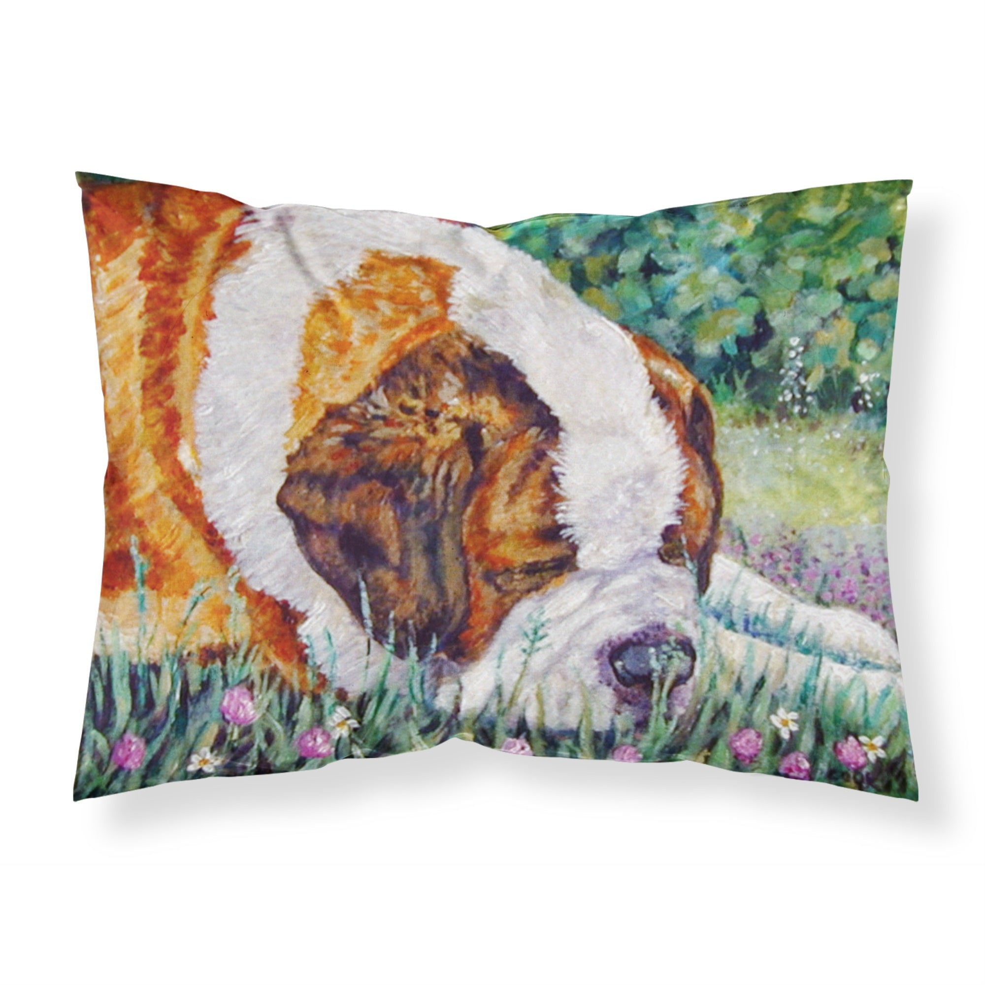 Caroline'S Treasures Saint Bernard Naptime Fabric Standard Pillowcase 7445Pillowcase, Multicolor
