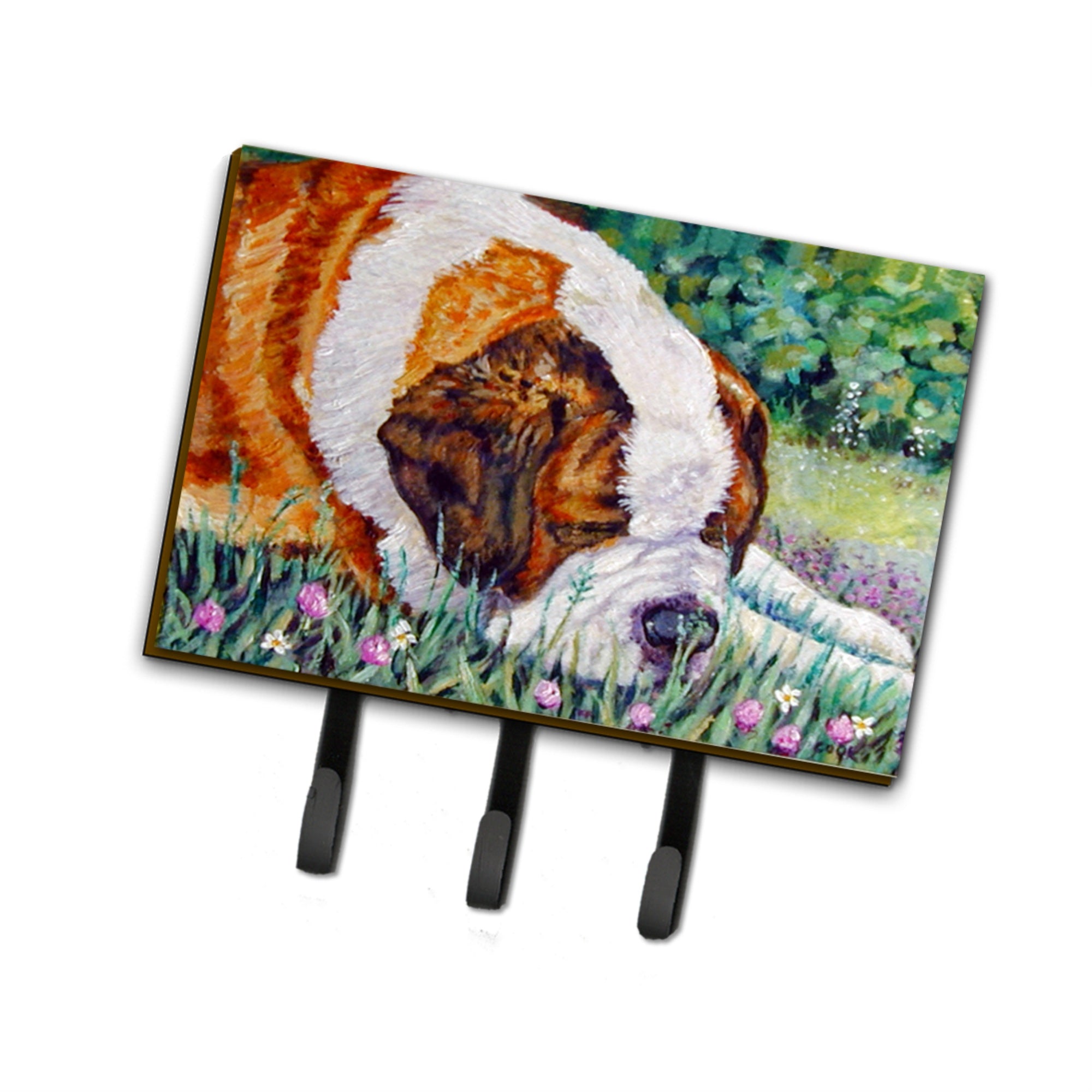 Caroline'S Treasures Saint Bernard Naptime Leash Or Key Holder 7445Th68, Triple, Multicolor