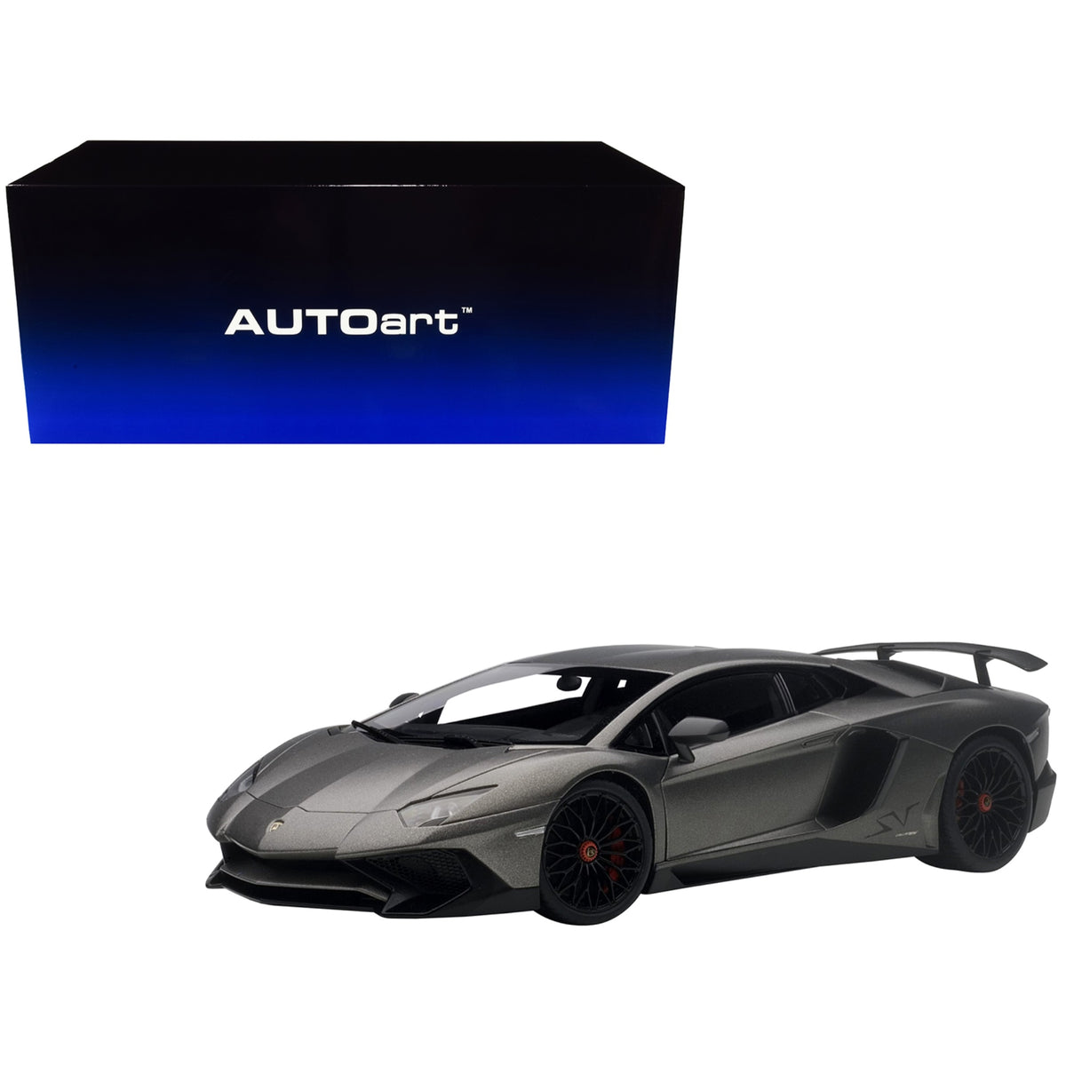 Lamborghini Aventador Lp750-4 Sv Grigio Titans/ Matt Grey 1/18 Model Car By Autoart