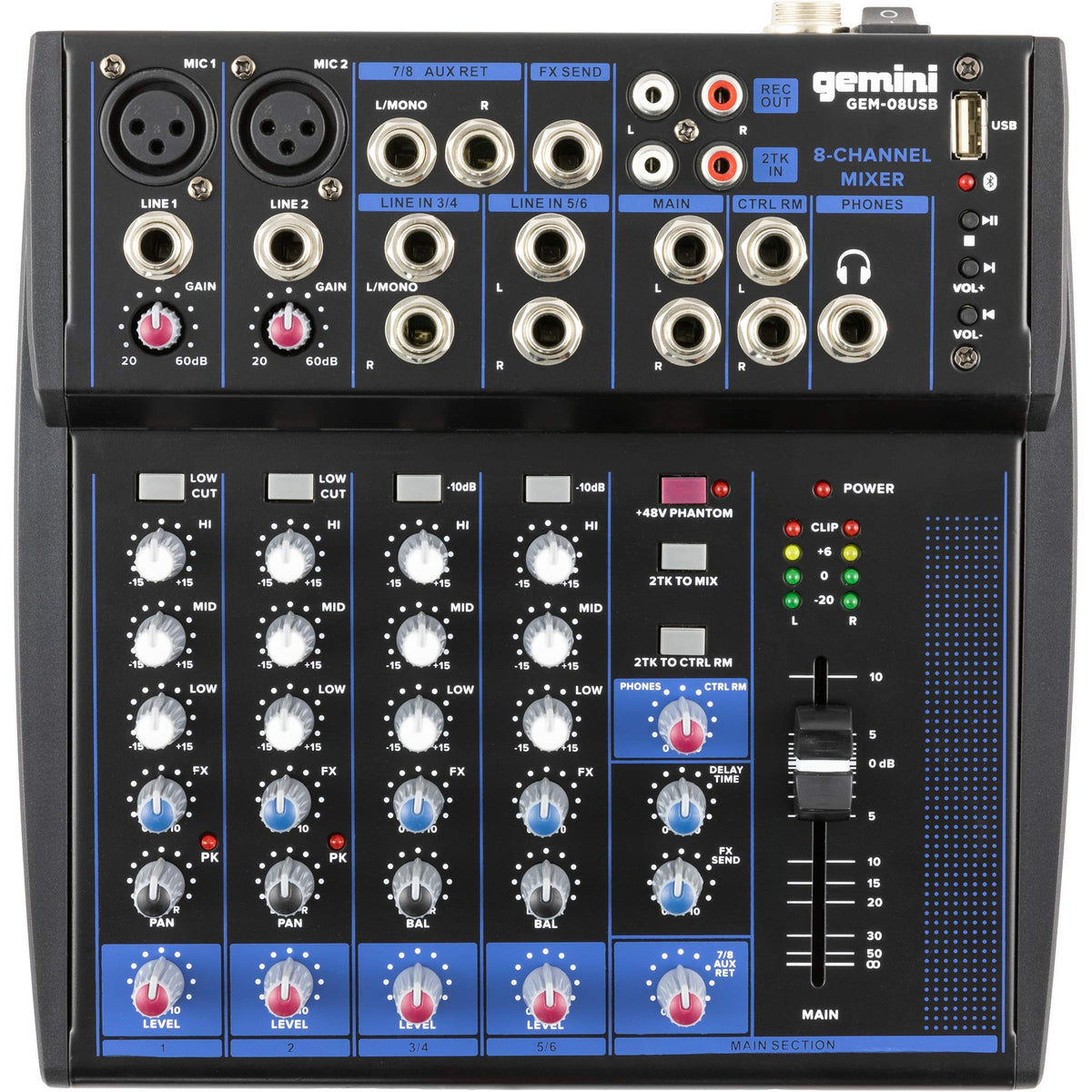 Gemini 8 Channel Bluetooth Audio Mixer