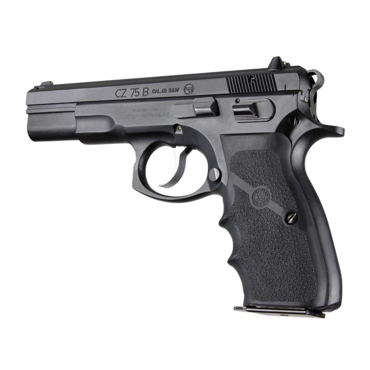 Hogue Cz75 Tz75 P9 Rubber Wraparoundfinger Grooves Black