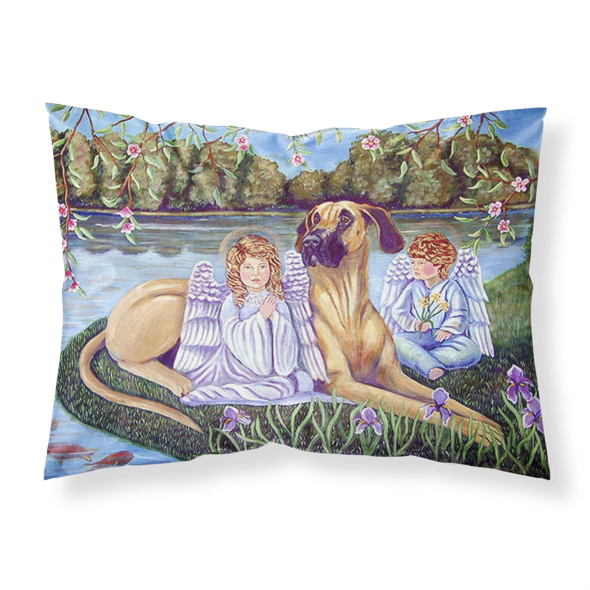 Caroline'S Treasures 7507Pillowcase Angels With Great Dane Moisture Wicking Fabric Standard Pillowcase, Large, Multicolor