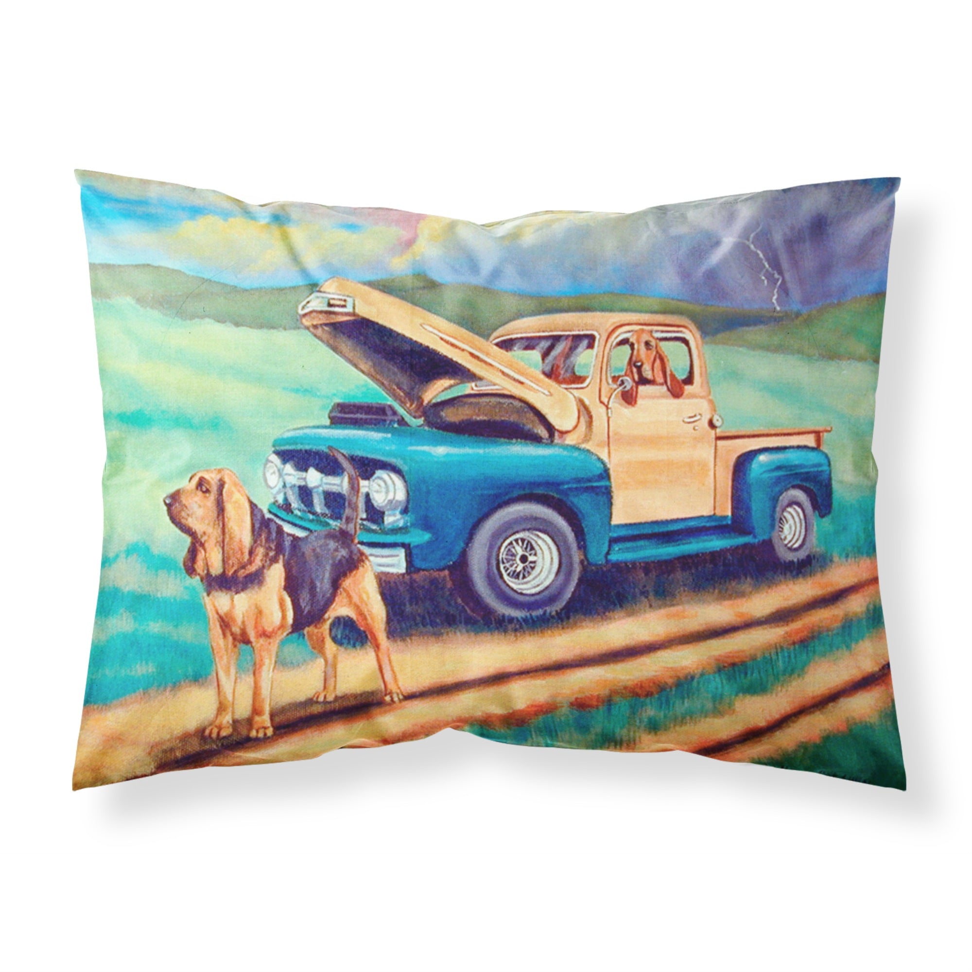 Caroline'S Treasures 7513Pillowcase Bloodhound Moisture Wicking Fabric Standard Pillowcase, Large, Multicolor