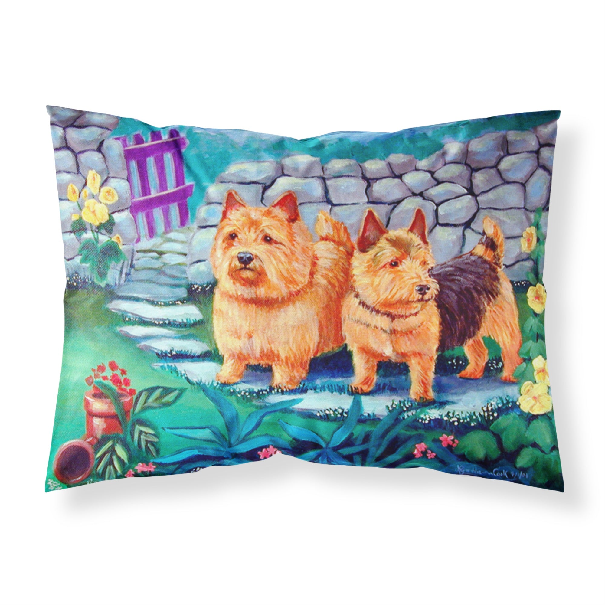 Caroline'S Treasures 7520Pillowcase Norwich Terrier Moisture Wicking Fabric Standard Pillowcase, Large, Multicolor